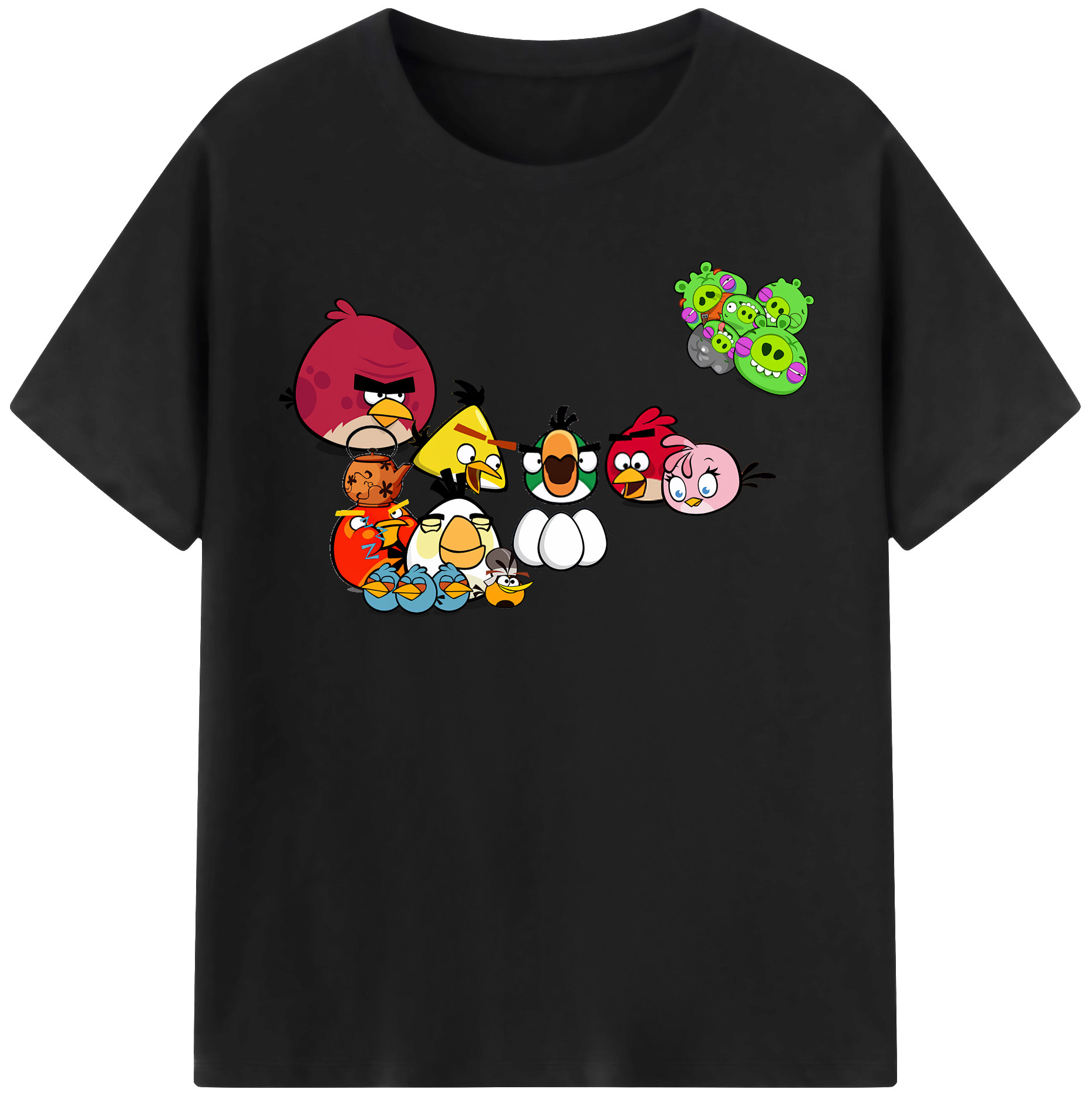 （画像用） Angry Birds アングリーバード 綿100％半袖Tシャツ（フロントプリント）