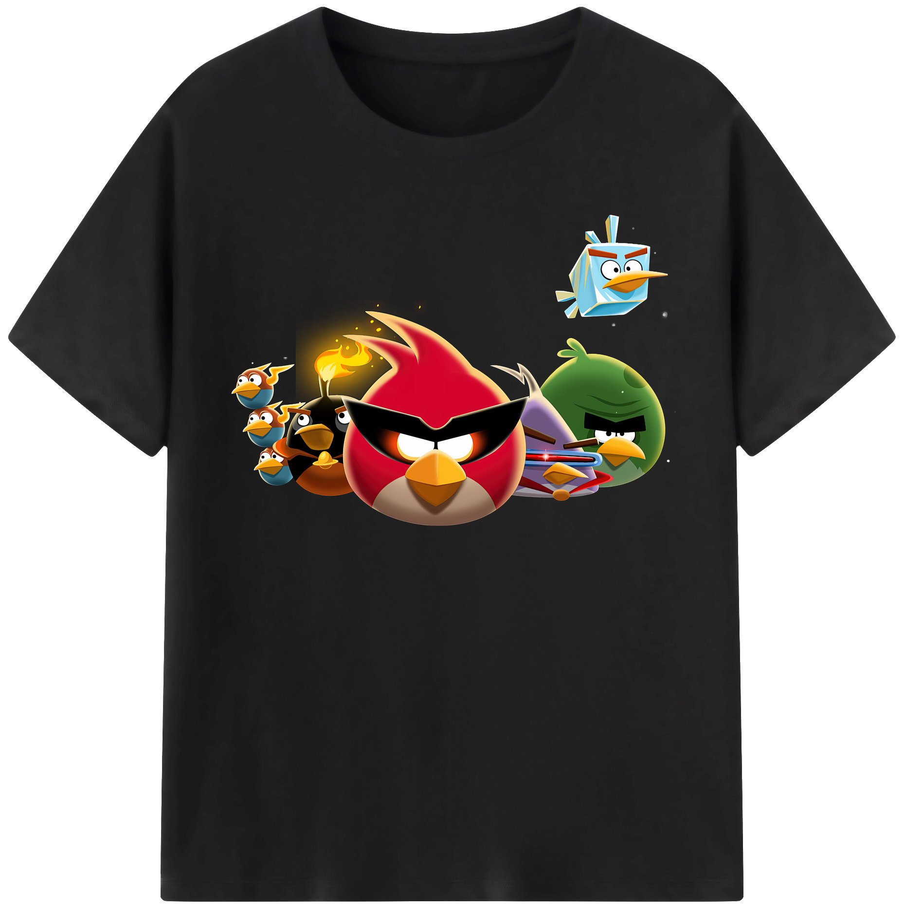 （画像用） Angry Birds アングリーバード 綿100％半袖Tシャツ（フロントプリント）