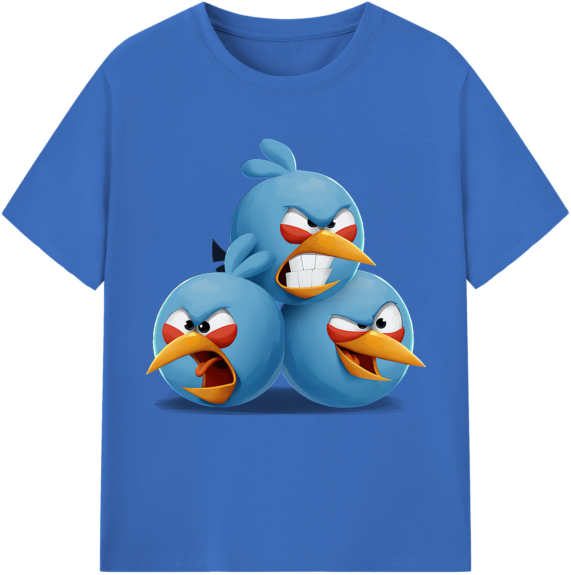 （画像用） Angry Birds アングリーバード 綿100％半袖Tシャツ（フロントプリント）