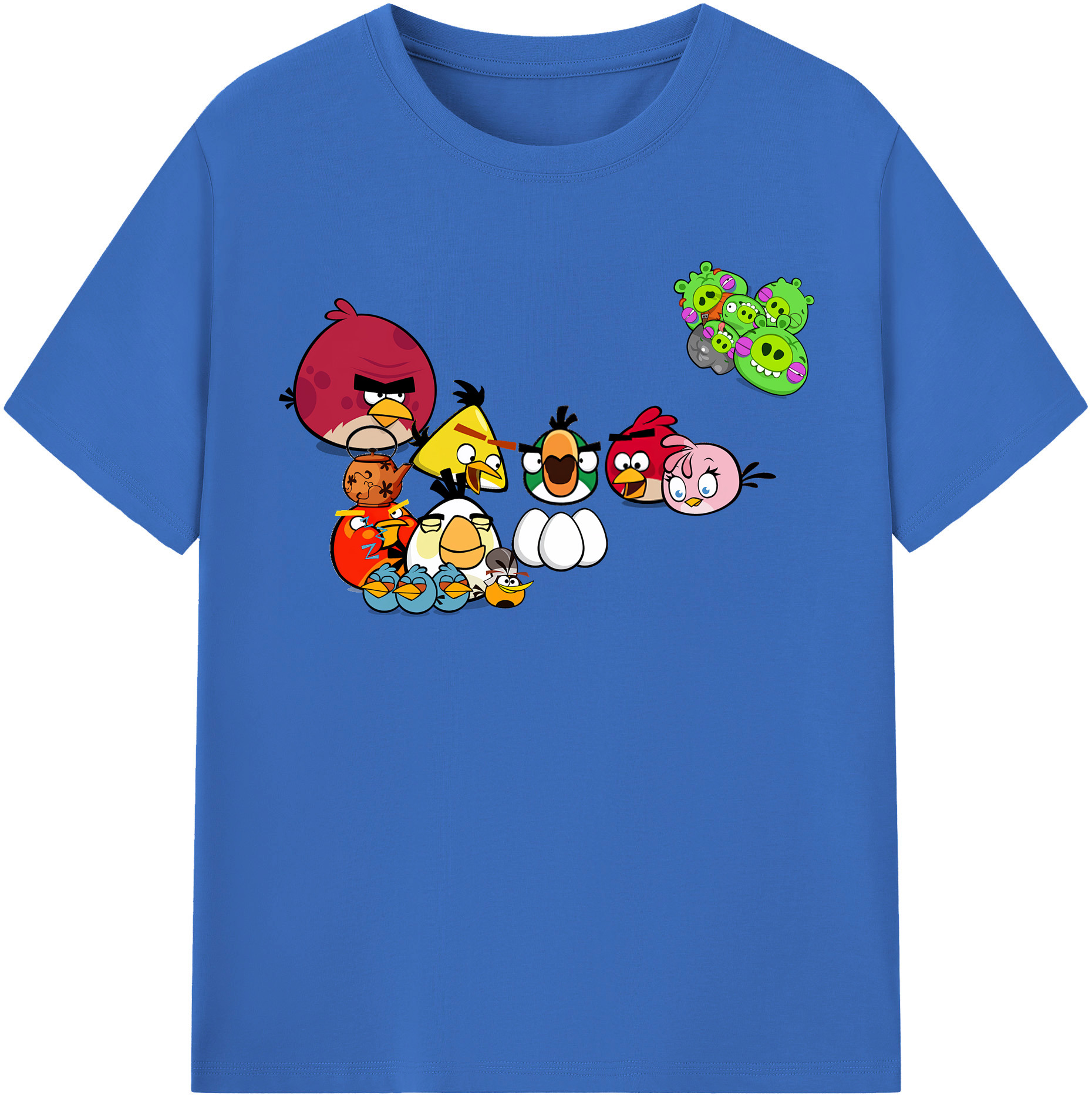 （画像用） Angry Birds アングリーバード 綿100％半袖Tシャツ（フロントプリント）