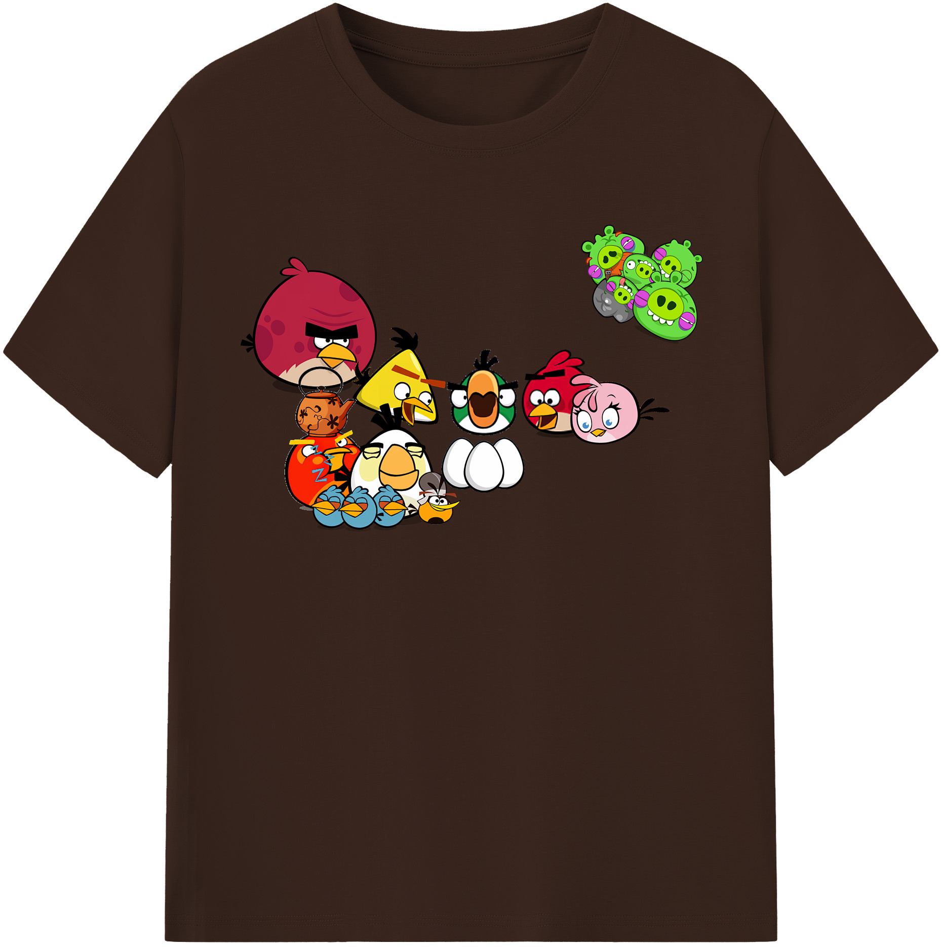 （画像用） Angry Birds アングリーバード 綿100％半袖Tシャツ（フロントプリント）