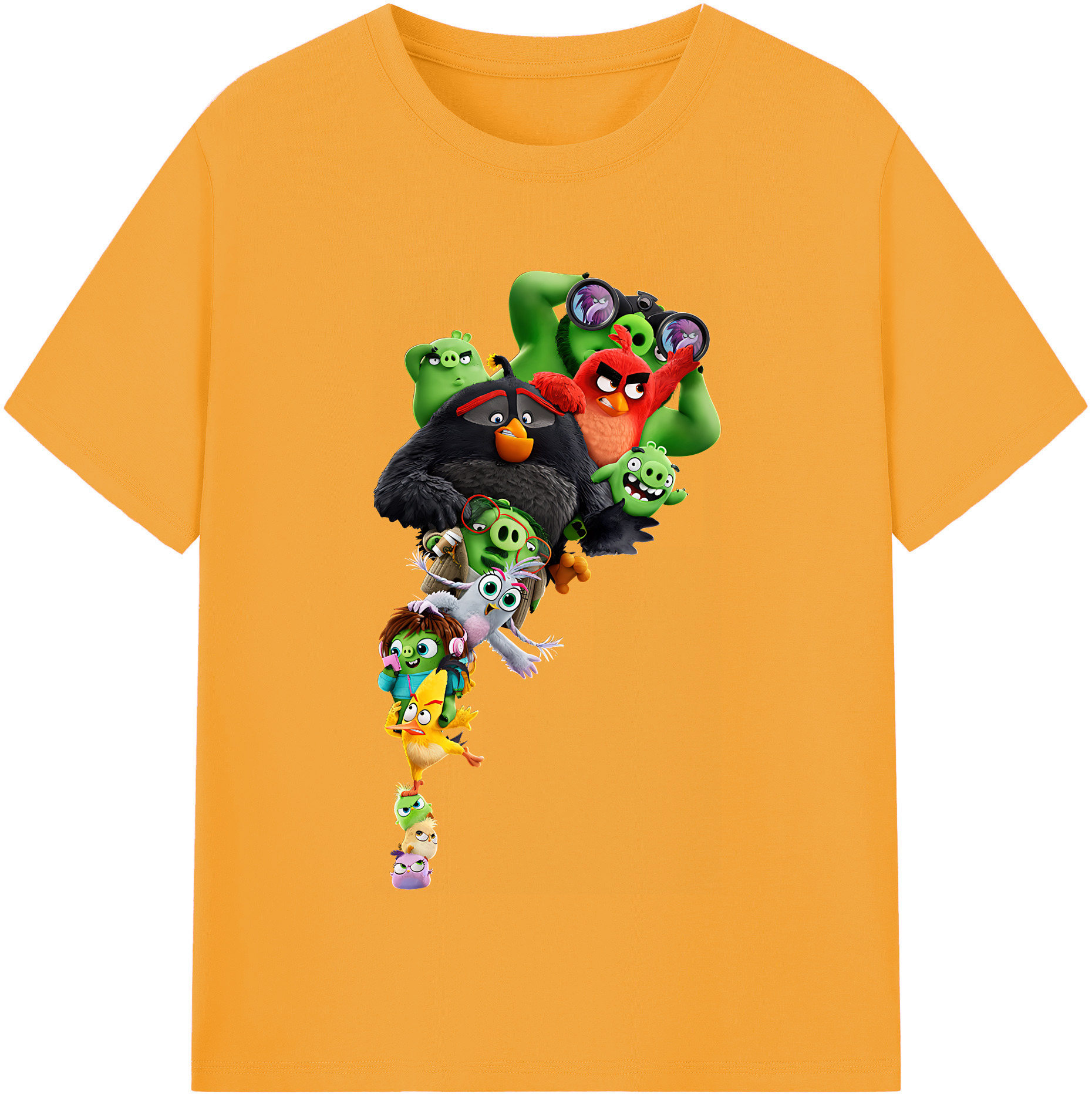 （画像用） Angry Birds アングリーバード 綿100％半袖Tシャツ（フロントプリント）