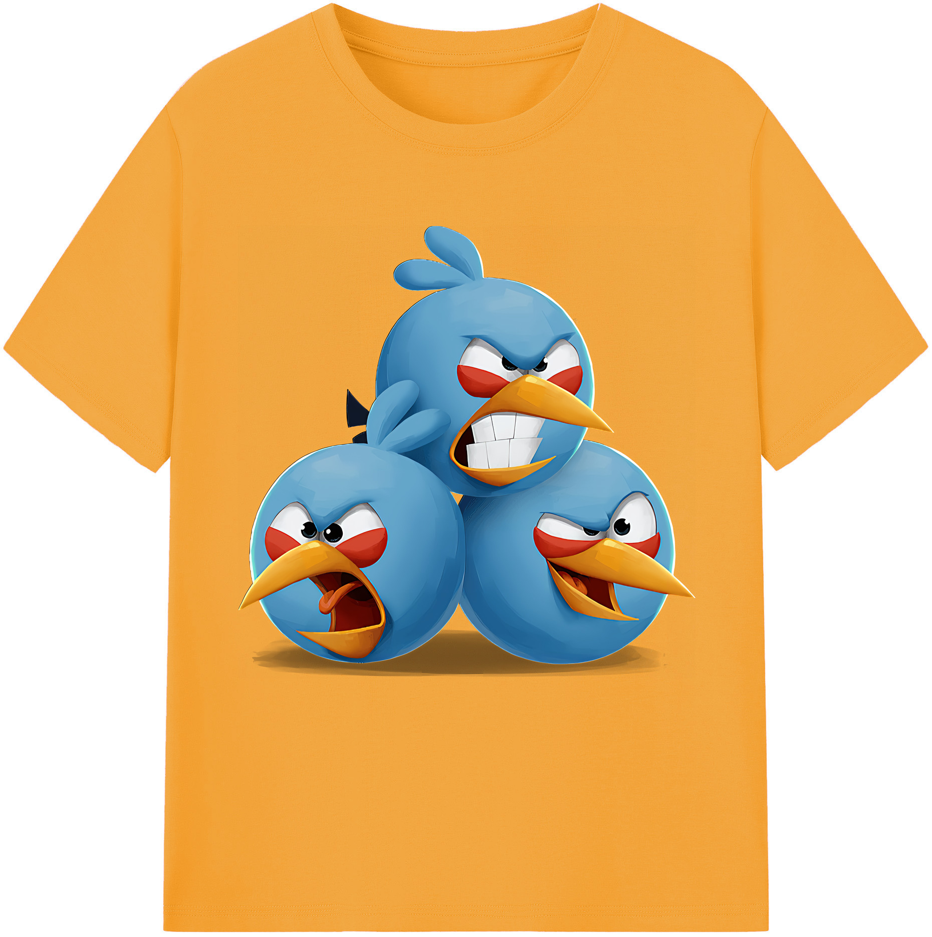 （画像用） Angry Birds アングリーバード 綿100％半袖Tシャツ（フロントプリント）
