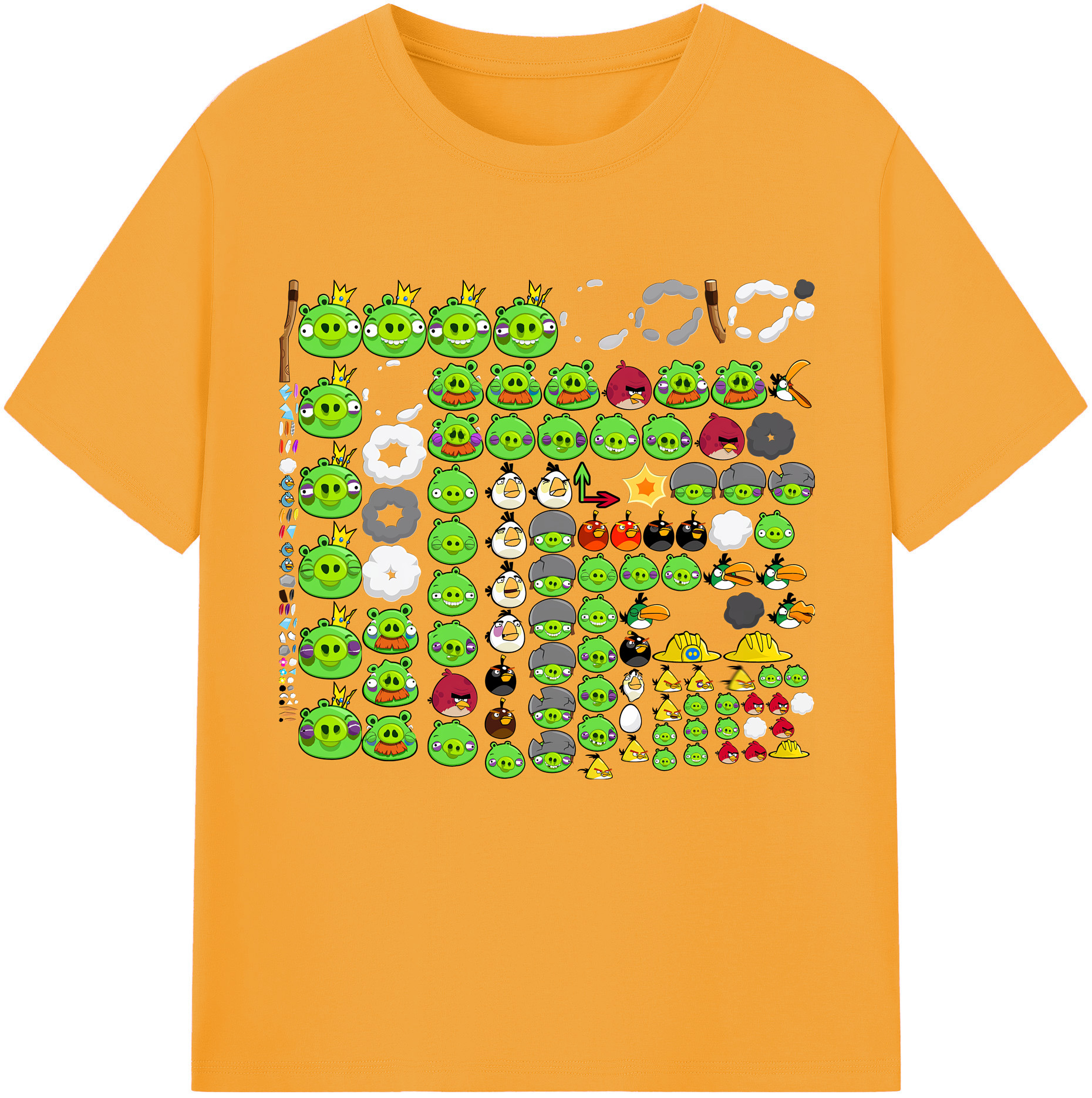 （画像用） Angry Birds アングリーバード 綿100％半袖Tシャツ（フロントプリント）