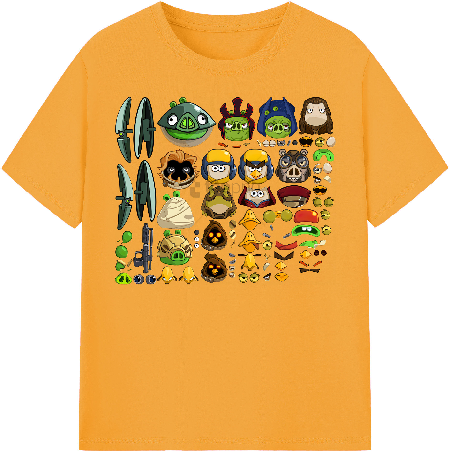 （画像用） Angry Birds アングリーバード 綿100％半袖Tシャツ（フロントプリント）