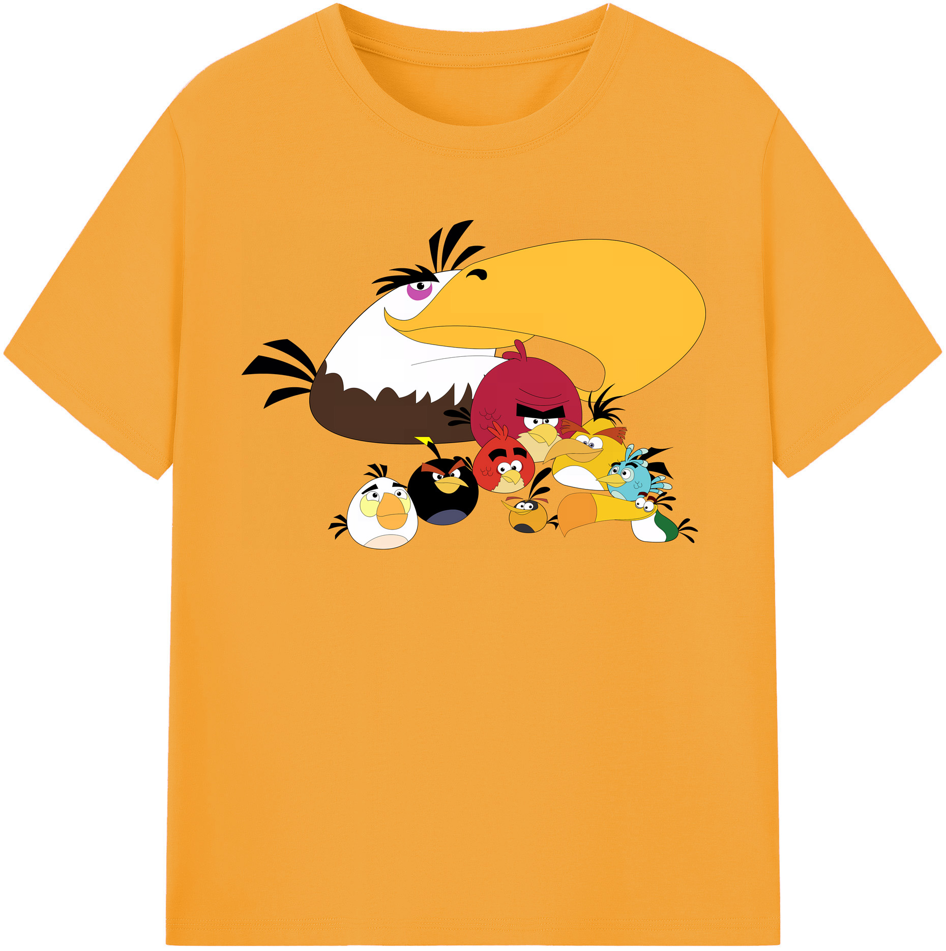 （画像用） Angry Birds アングリーバード 綿100％半袖Tシャツ（フロントプリント）