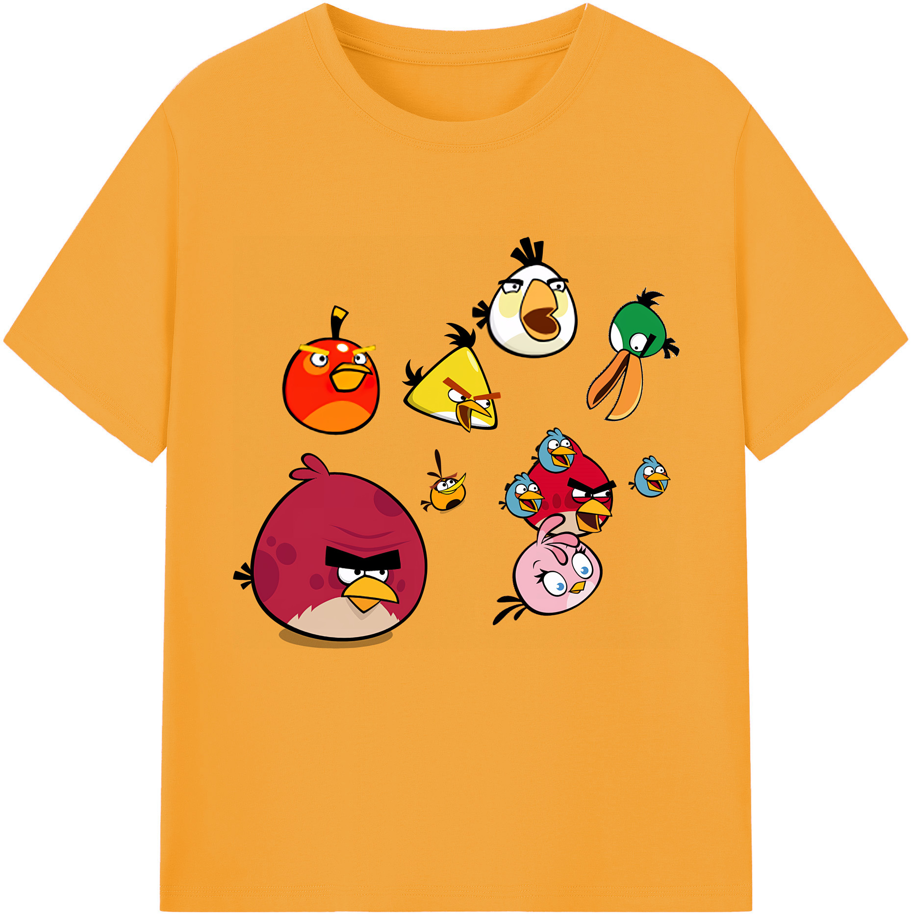 （画像用） Angry Birds アングリーバード 綿100％半袖Tシャツ（フロントプリント）