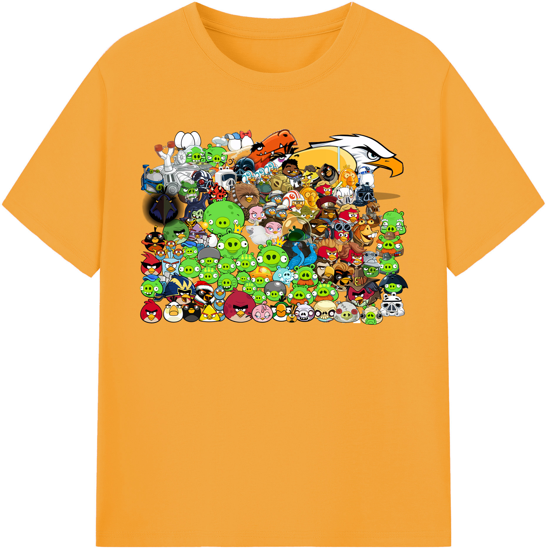 （画像用） Angry Birds アングリーバード 綿100％半袖Tシャツ（フロントプリント）