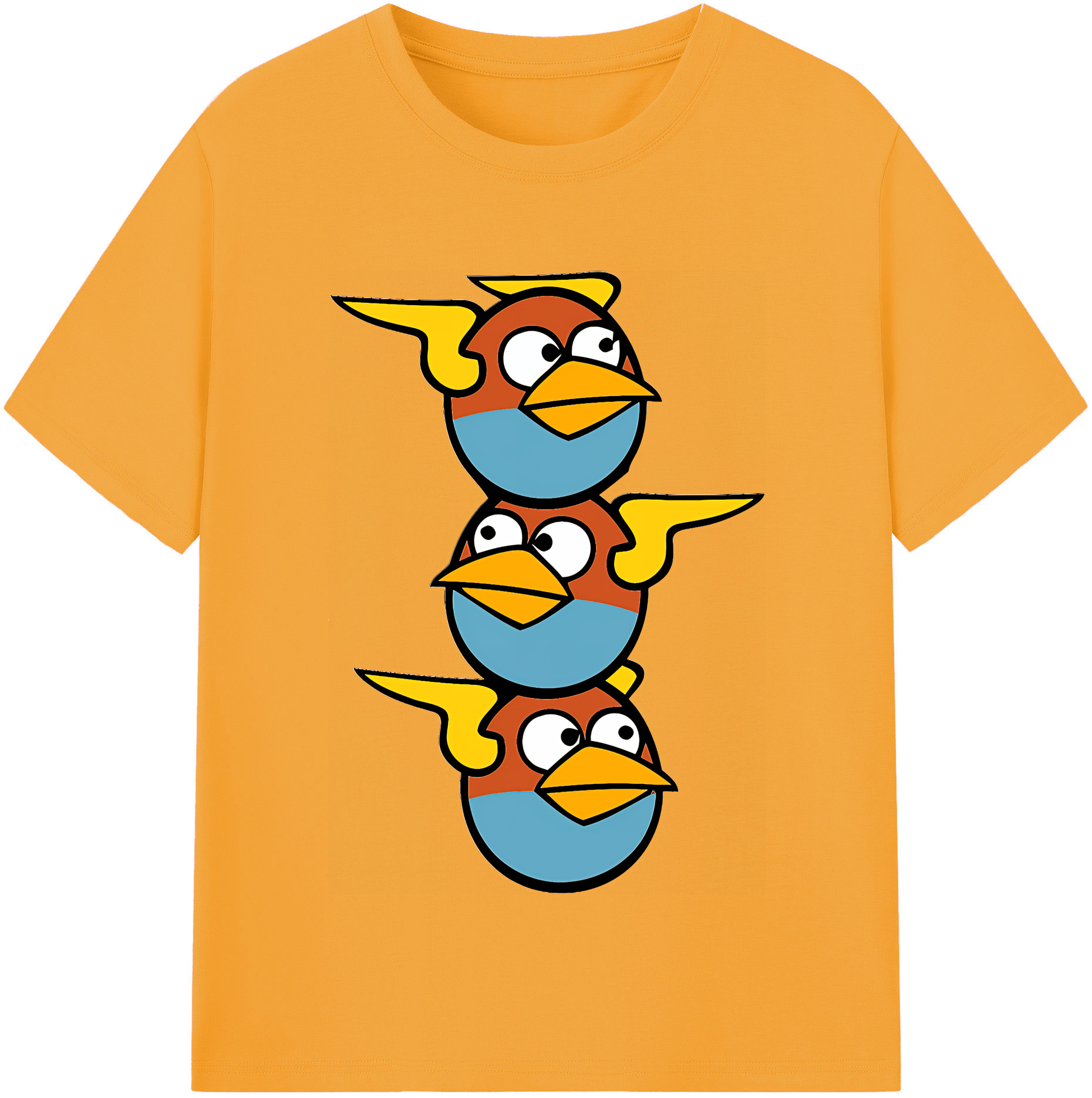 （画像用） Angry Birds アングリーバード 綿100％半袖Tシャツ（フロントプリント）