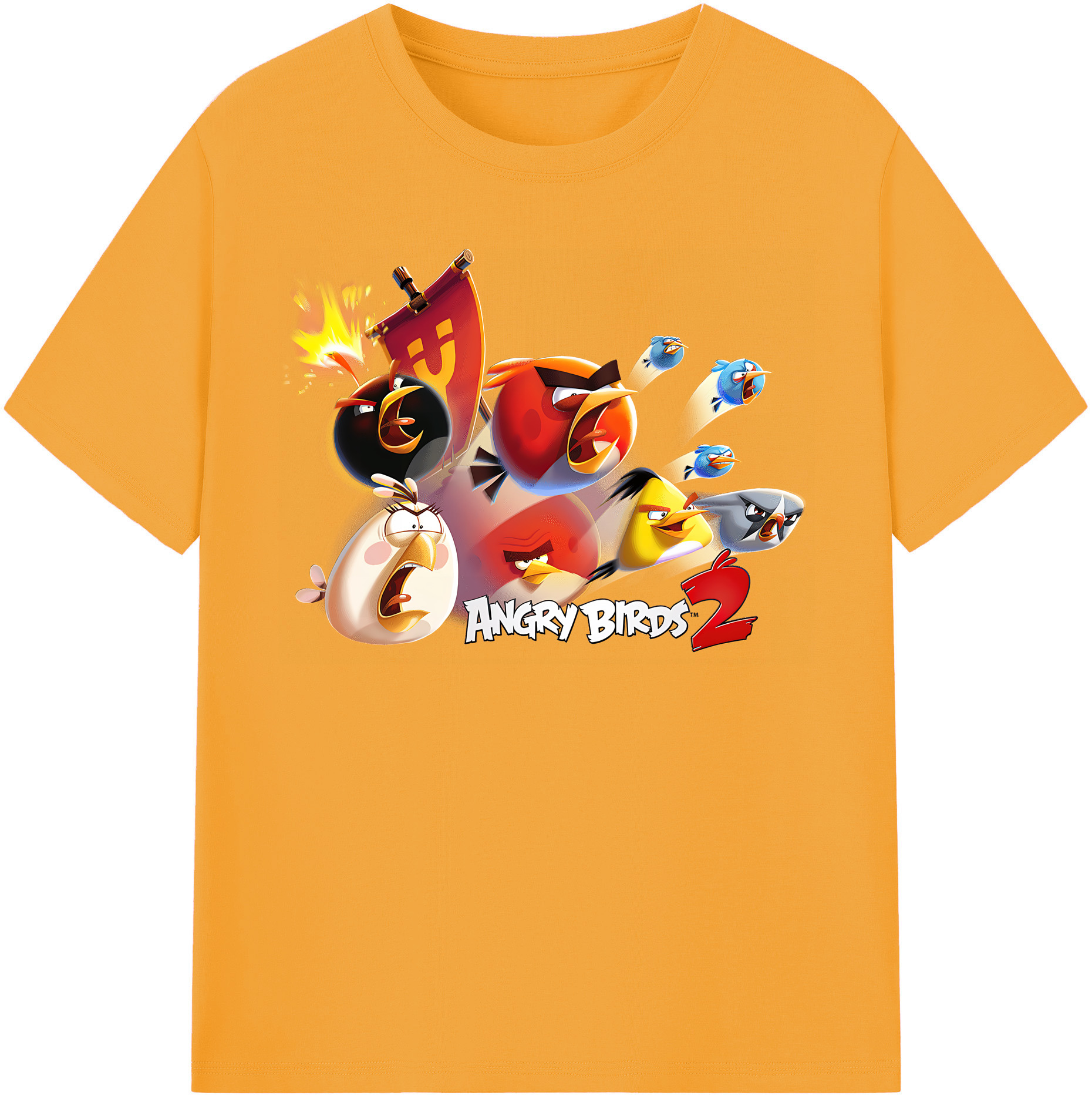 （画像用） Angry Birds アングリーバード 綿100％半袖Tシャツ（フロントプリント）