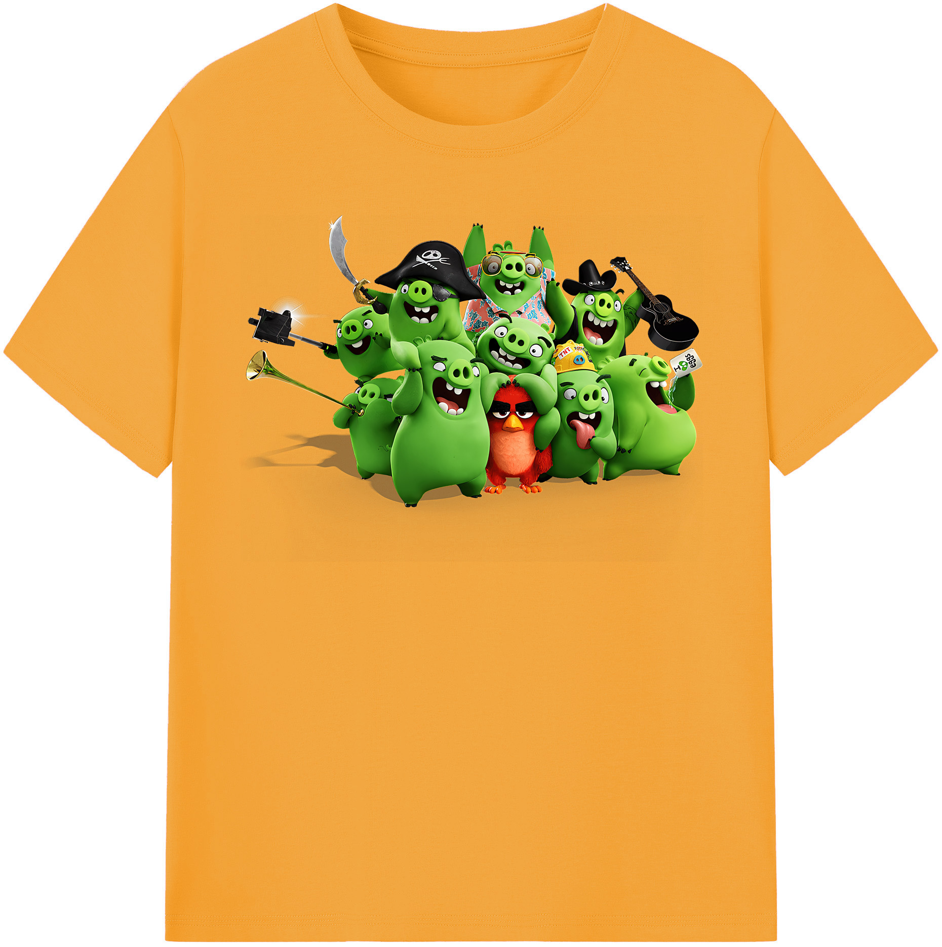 （画像用） Angry Birds アングリーバード 綿100％半袖Tシャツ（フロントプリント）