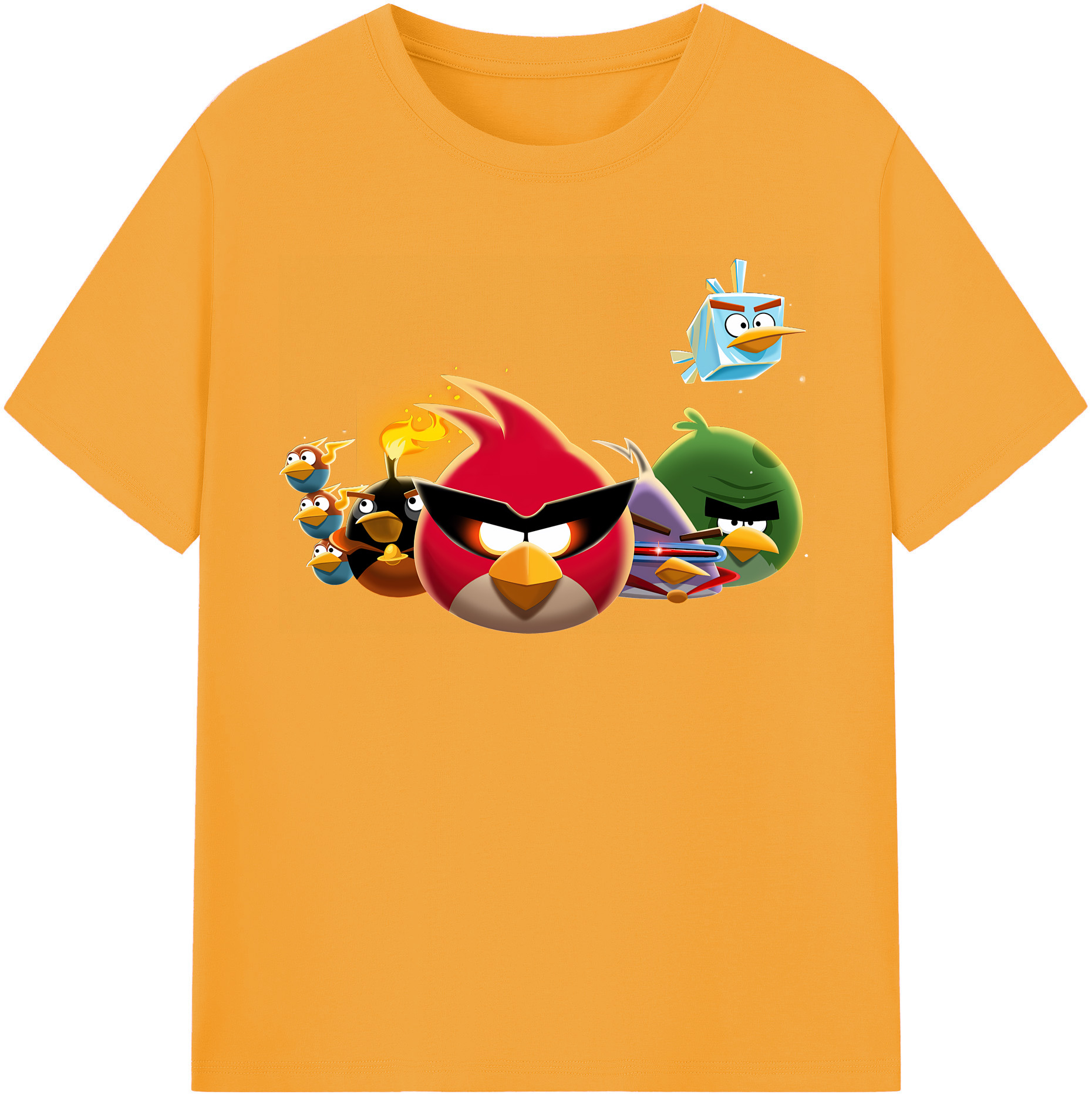 （画像用） Angry Birds アングリーバード 綿100％半袖Tシャツ（フロントプリント）