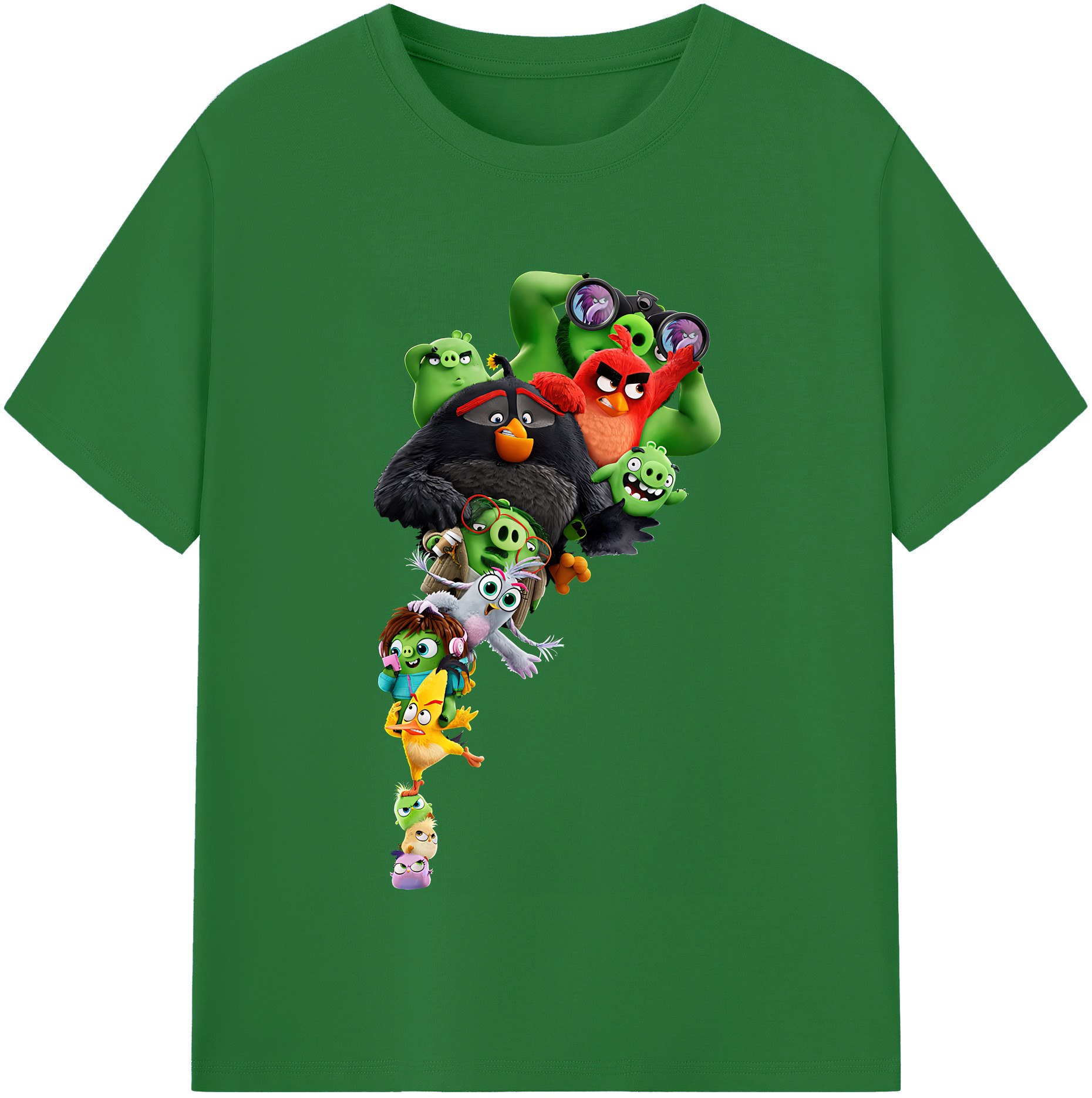 （画像用） Angry Birds アングリーバード 綿100％半袖Tシャツ（フロントプリント）
