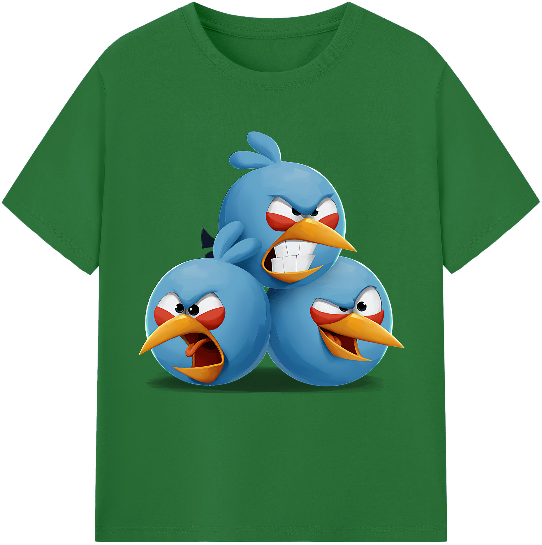 （画像用） Angry Birds アングリーバード 綿100％半袖Tシャツ（フロントプリント）