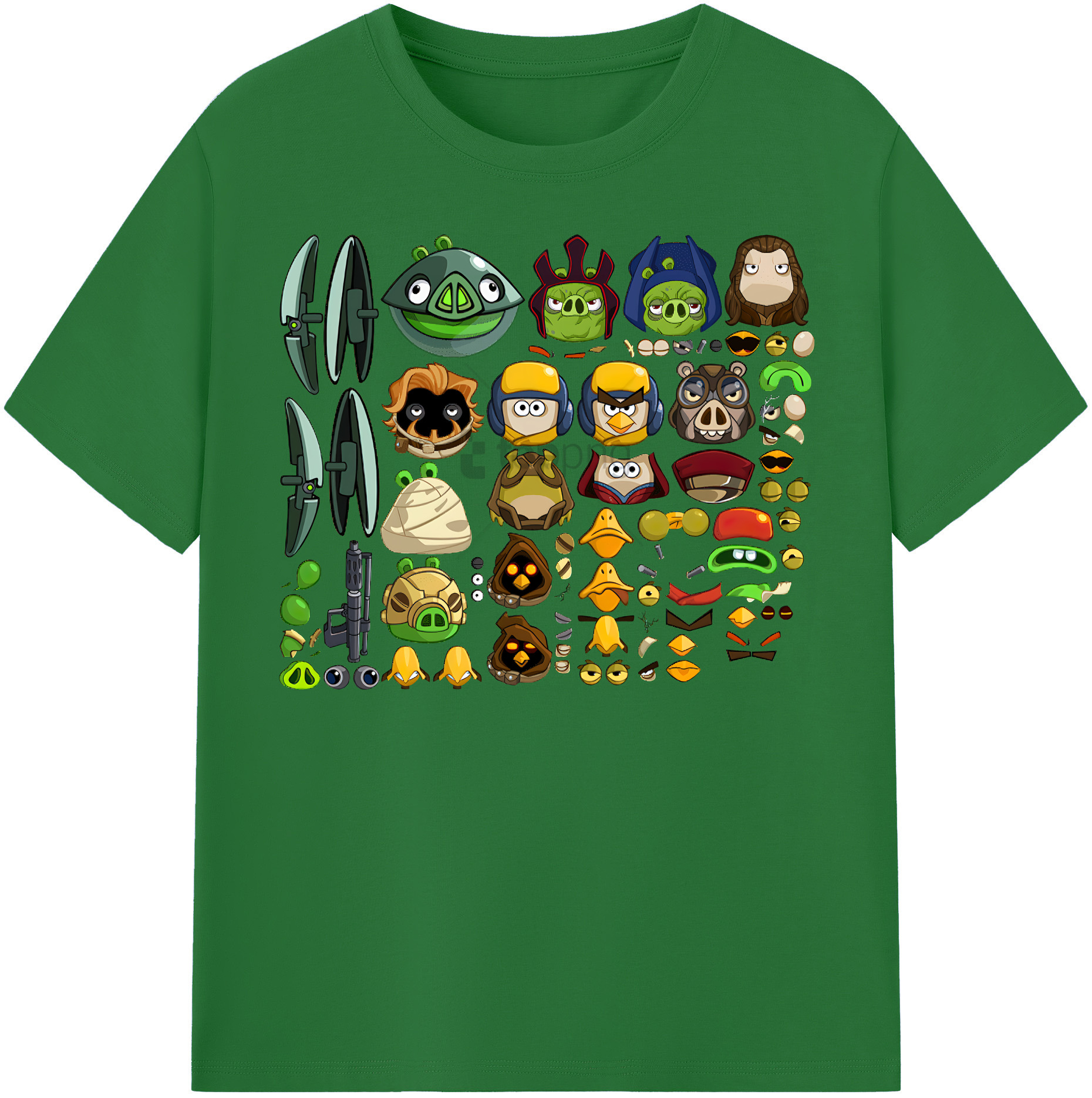 （画像用） Angry Birds アングリーバード 綿100％半袖Tシャツ（フロントプリント）