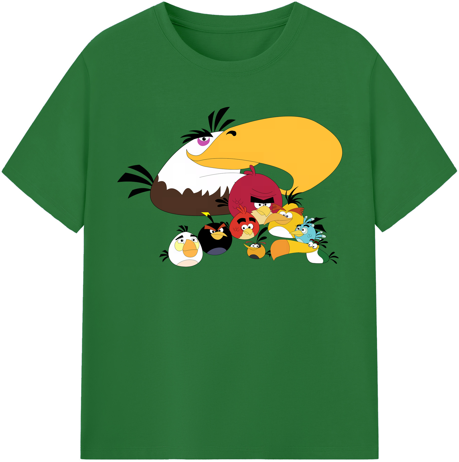 （画像用） Angry Birds アングリーバード 綿100％半袖Tシャツ（フロントプリント）