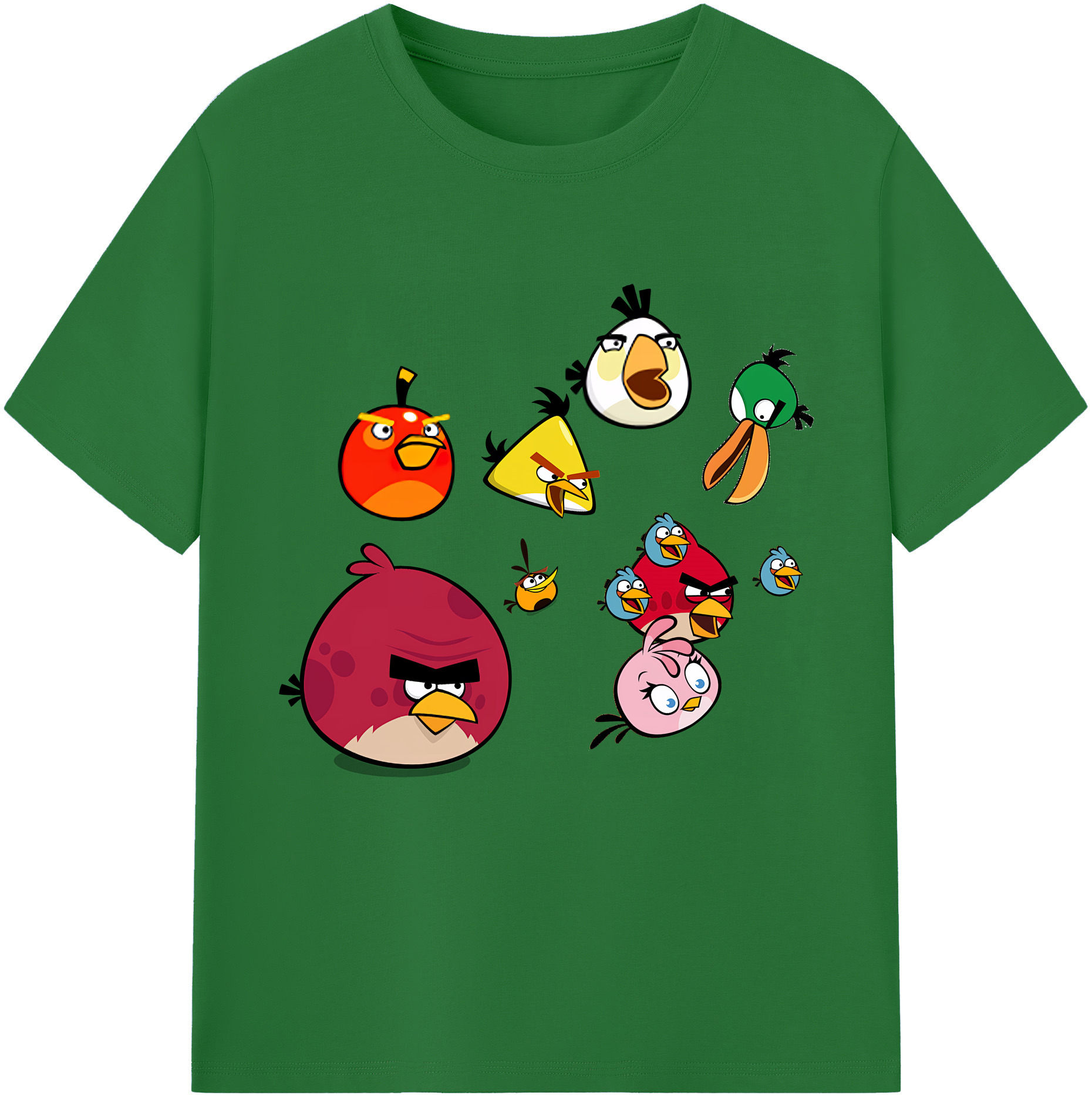 （画像用） Angry Birds アングリーバード 綿100％半袖Tシャツ（フロントプリント）