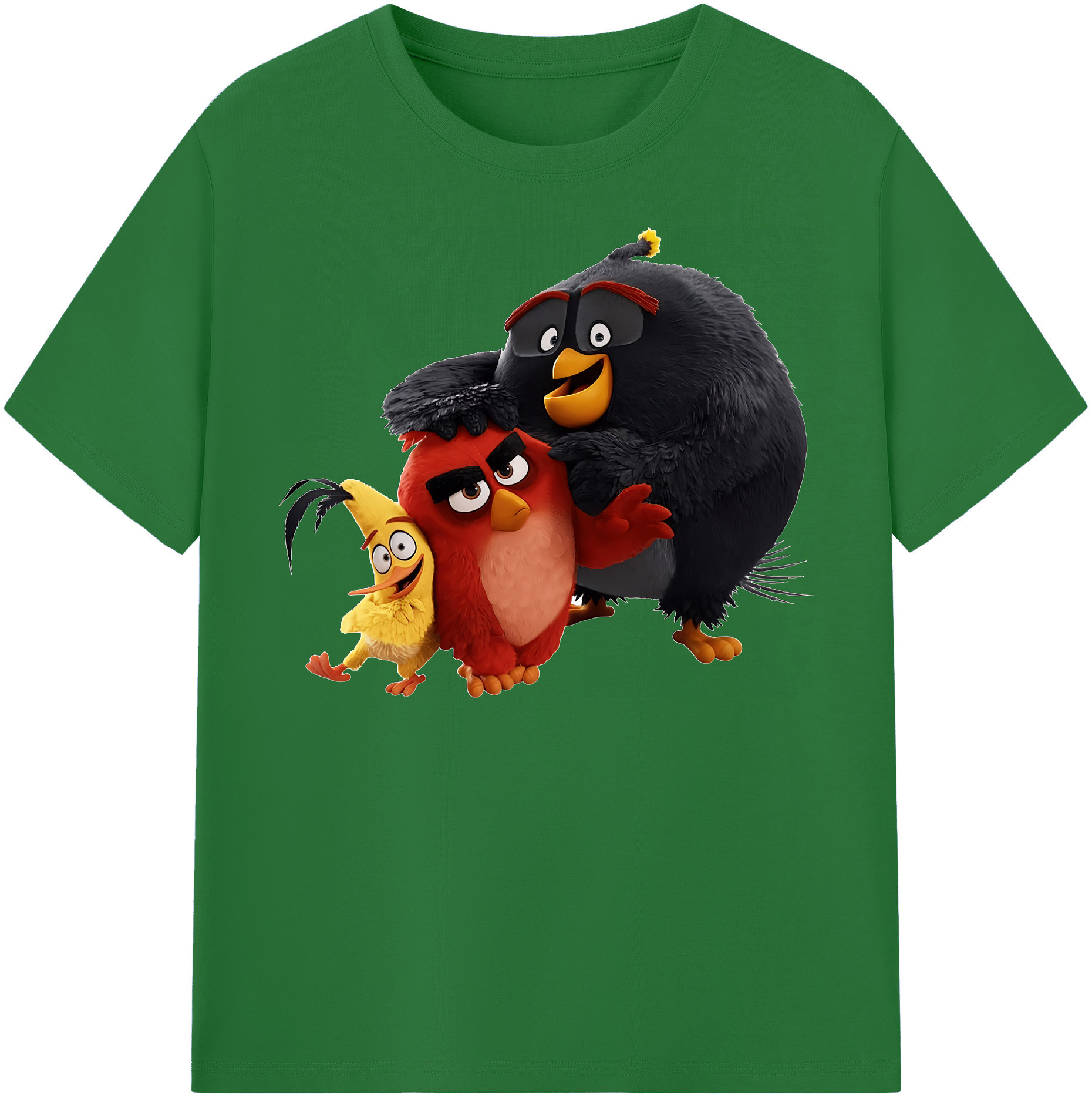 （画像用） Angry Birds アングリーバード 綿100％半袖Tシャツ（フロントプリント）