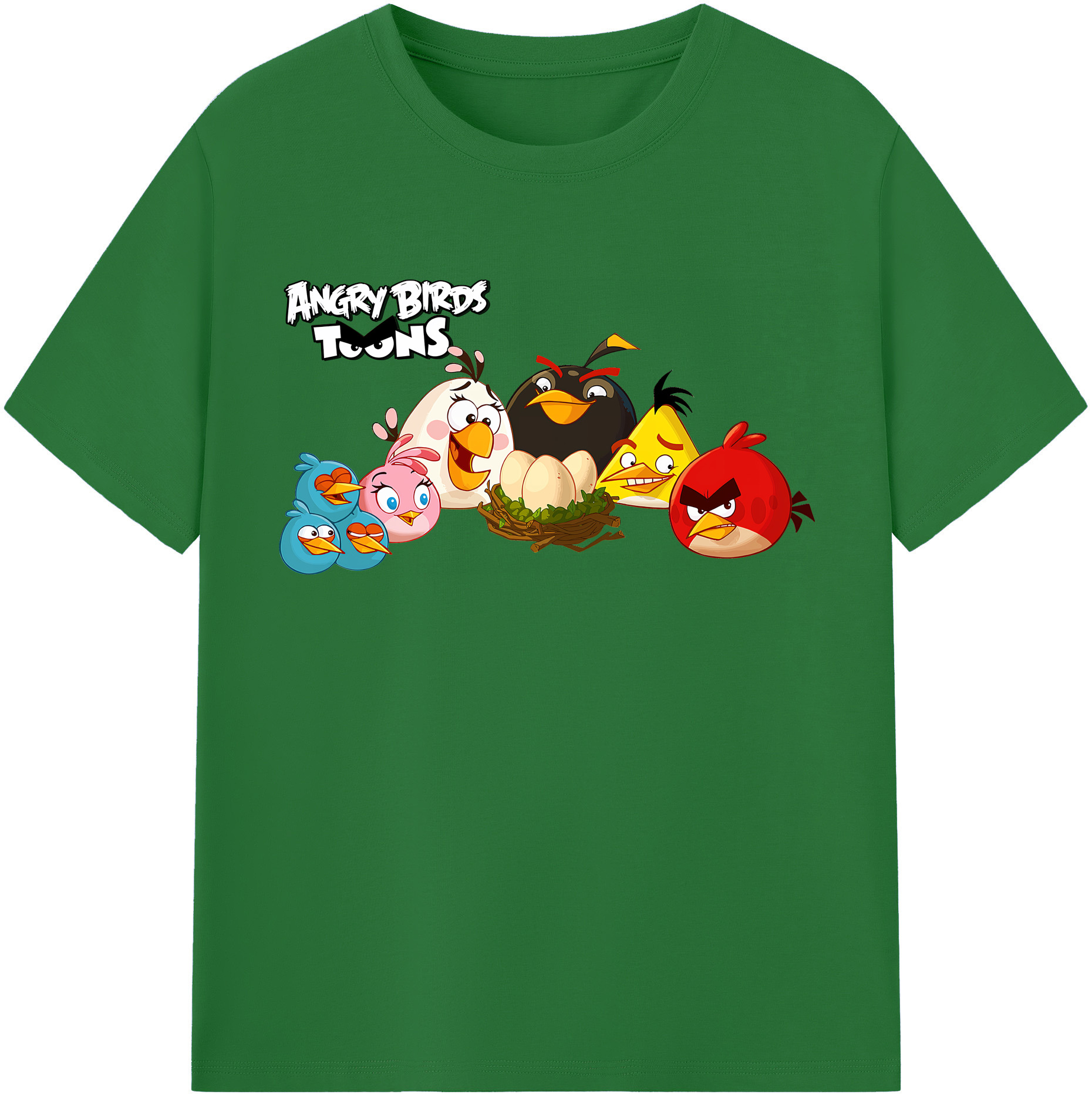 （画像用） Angry Birds アングリーバード 綿100％半袖Tシャツ（フロントプリント）