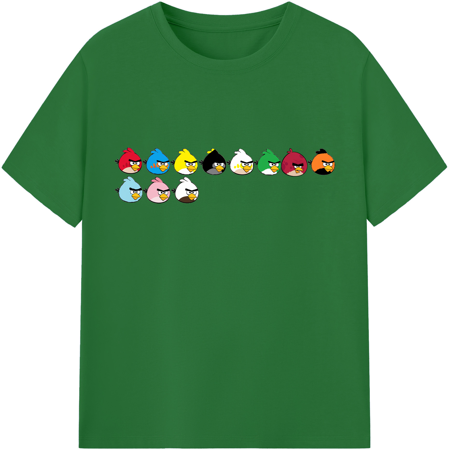 （画像用） Angry Birds アングリーバード 綿100％半袖Tシャツ（フロントプリント）