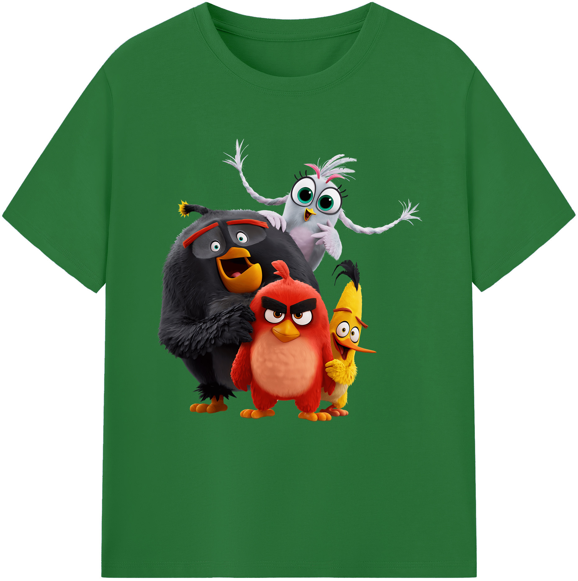 （画像用） Angry Birds アングリーバード 綿100％半袖Tシャツ（フロントプリント）