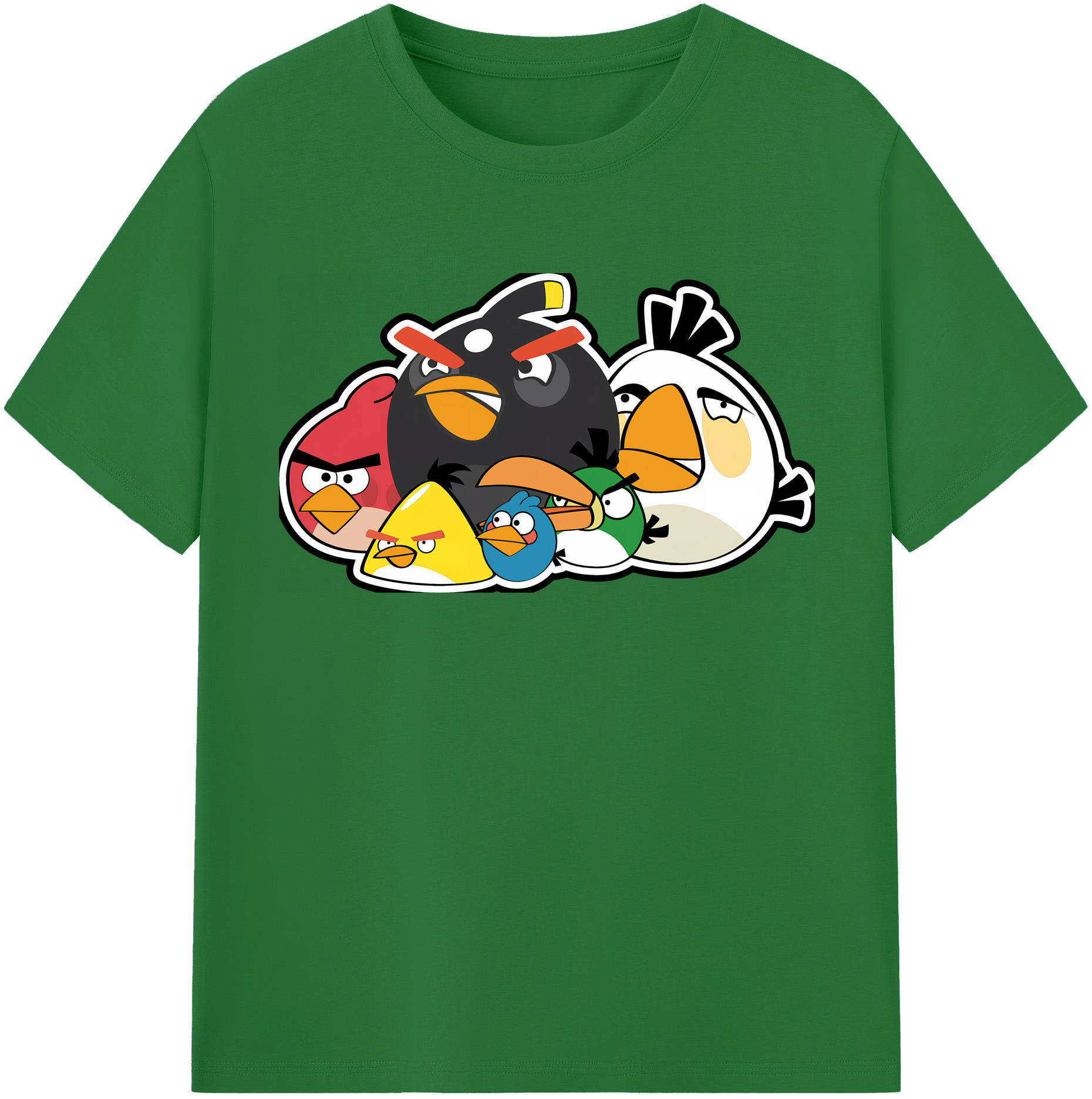 （画像用） Angry Birds アングリーバード 綿100％半袖Tシャツ（フロントプリント）