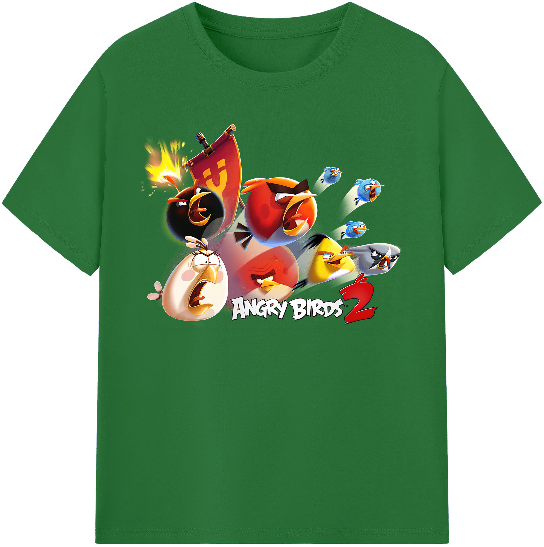 （画像用） Angry Birds アングリーバード 綿100％半袖Tシャツ（フロントプリント）