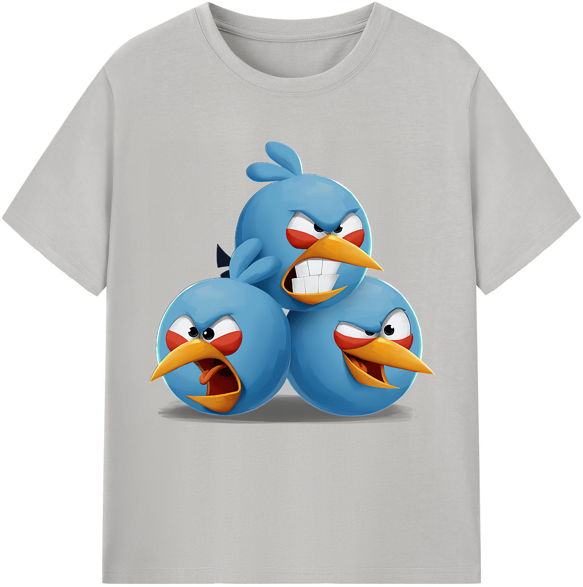 （画像用） Angry Birds アングリーバード 綿100％半袖Tシャツ（フロントプリント）