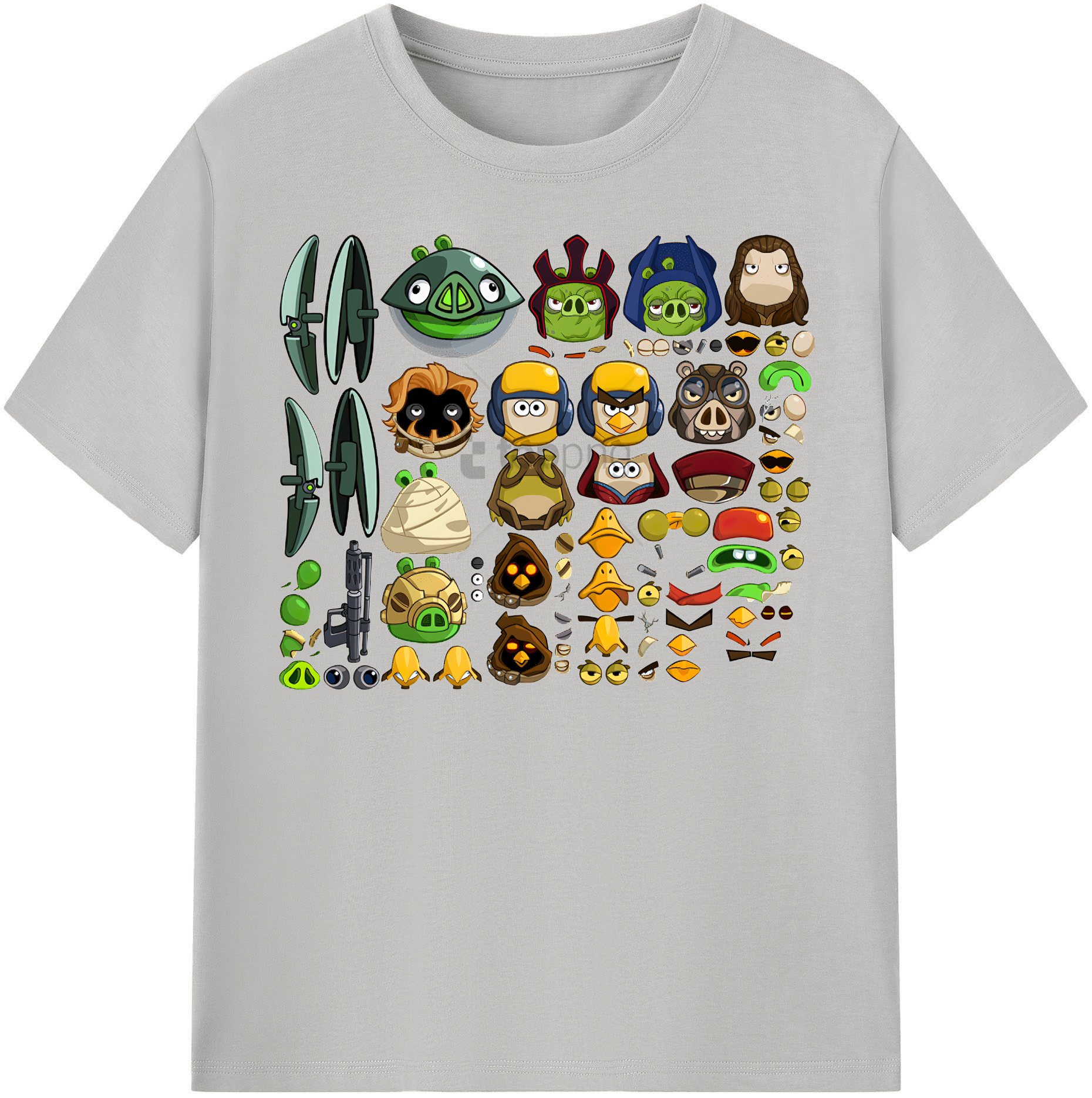 （画像用） Angry Birds アングリーバード 綿100％半袖Tシャツ（フロントプリント）