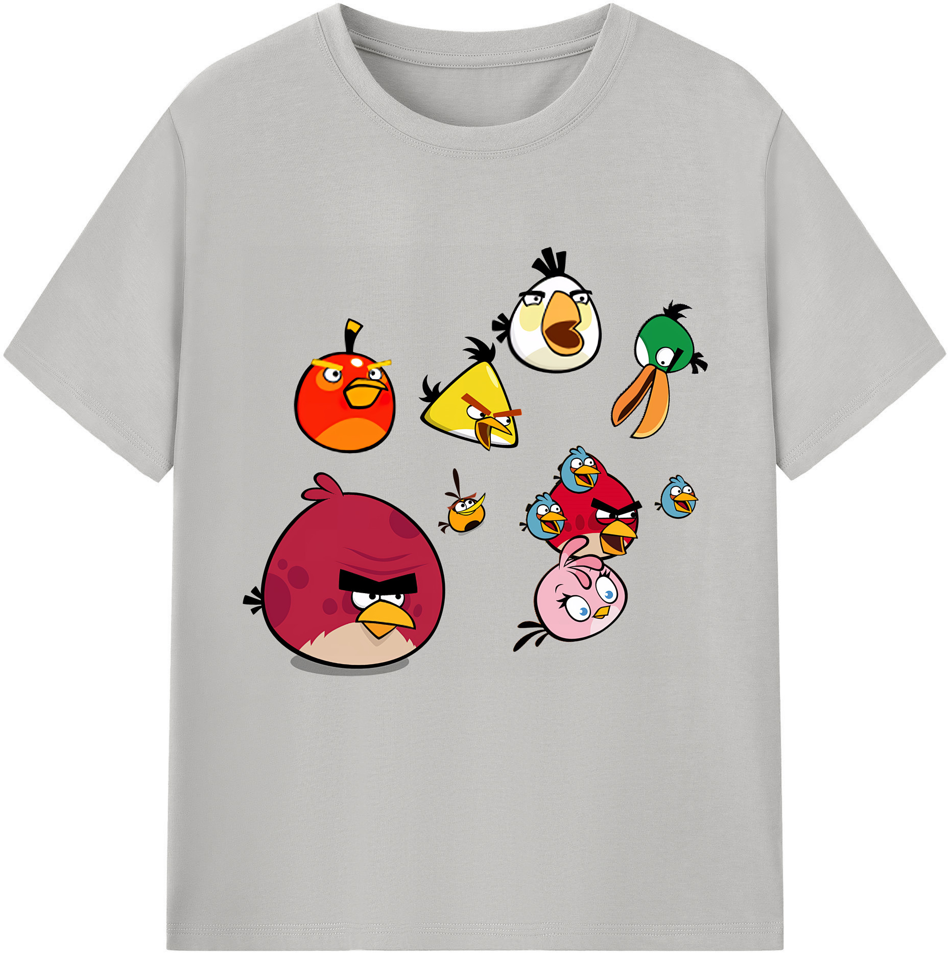 （画像用） Angry Birds アングリーバード 綿100％半袖Tシャツ（フロントプリント）