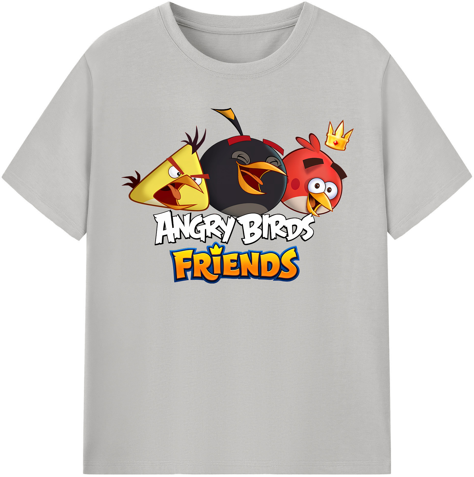 （画像用） Angry Birds アングリーバード 綿100％半袖Tシャツ（フロントプリント）