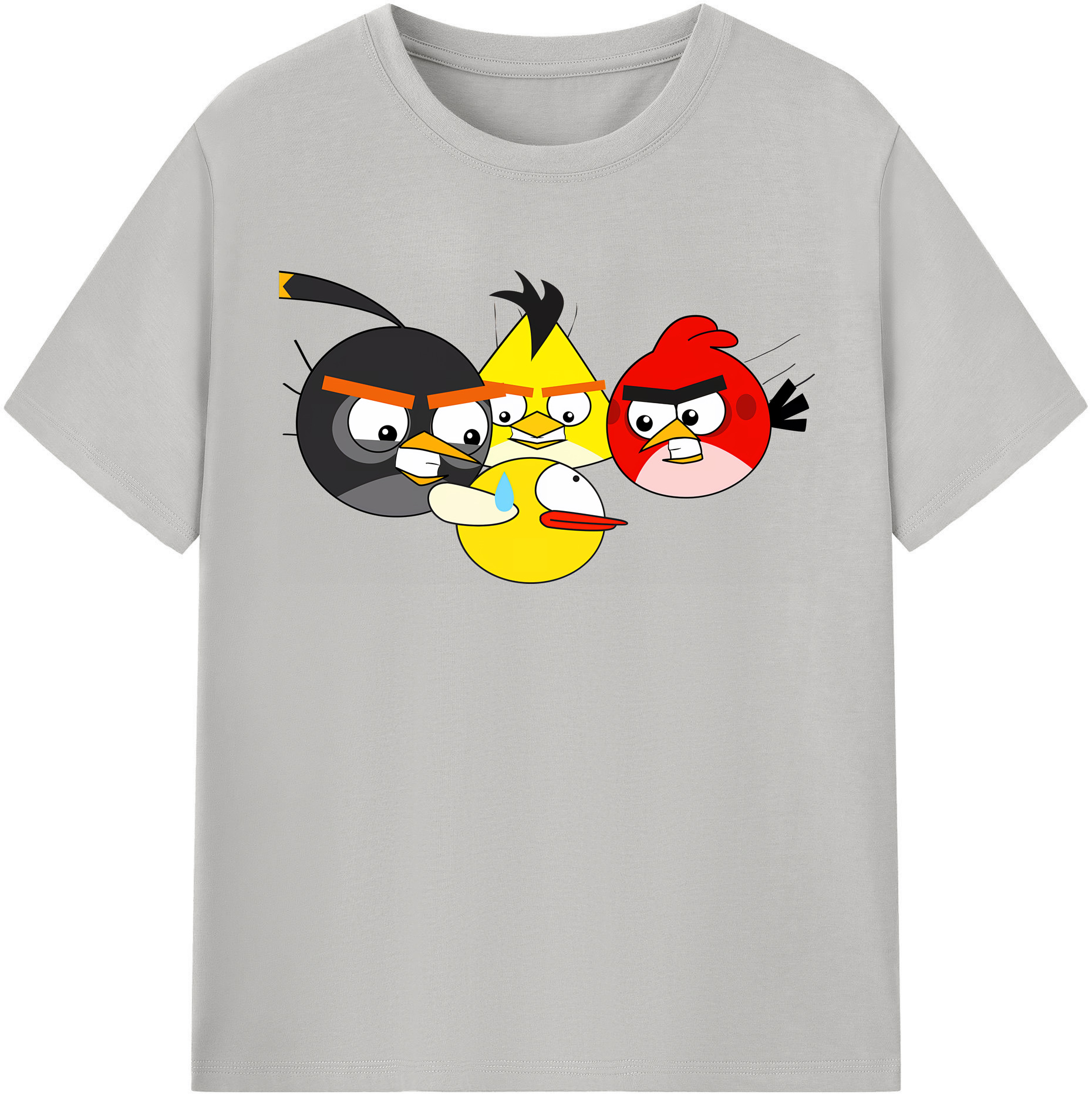 （画像用） Angry Birds アングリーバード 綿100％半袖Tシャツ（フロントプリント）