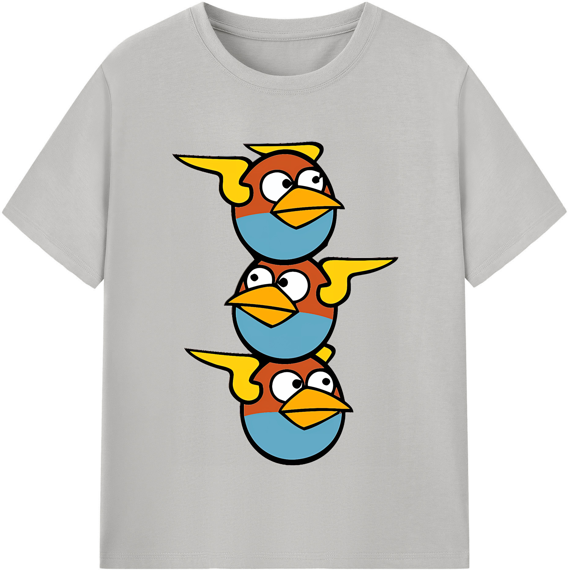 （画像用） Angry Birds アングリーバード 綿100％半袖Tシャツ（フロントプリント）