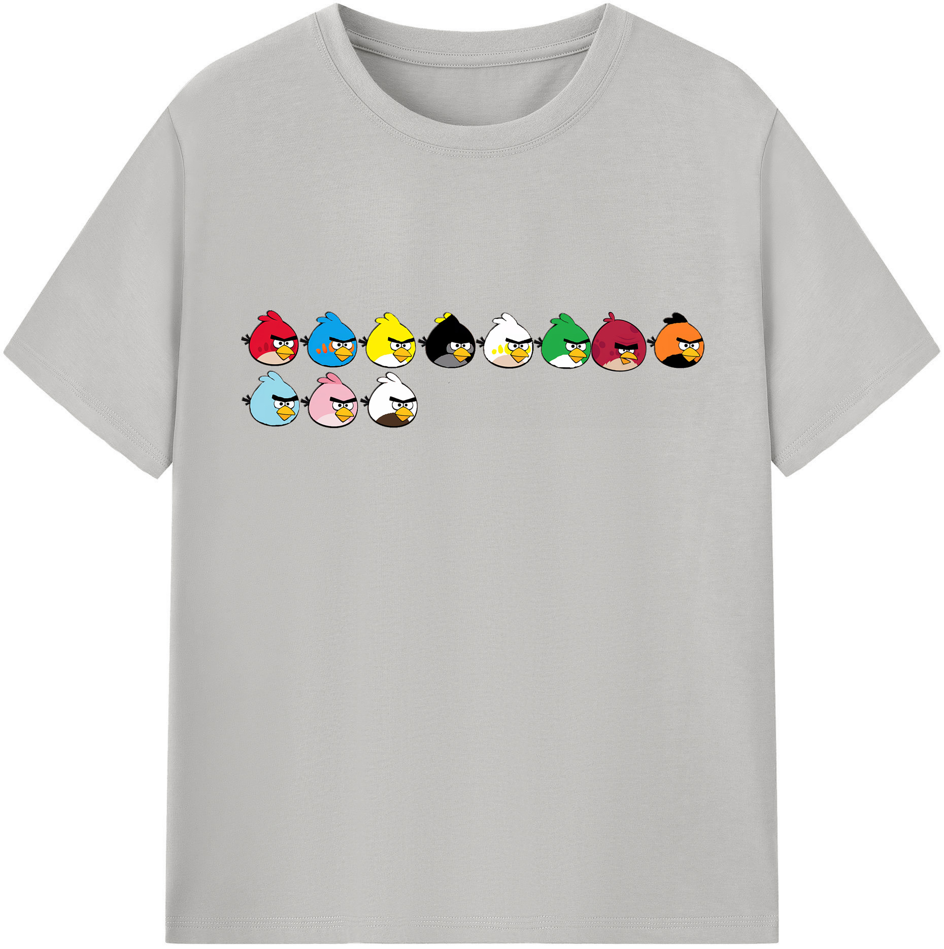 （画像用） Angry Birds アングリーバード 綿100％半袖Tシャツ（フロントプリント）