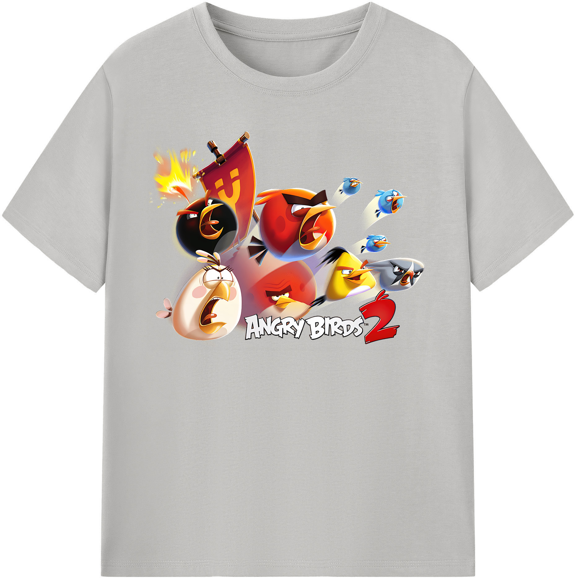 （画像用） Angry Birds アングリーバード 綿100％半袖Tシャツ（フロントプリント）