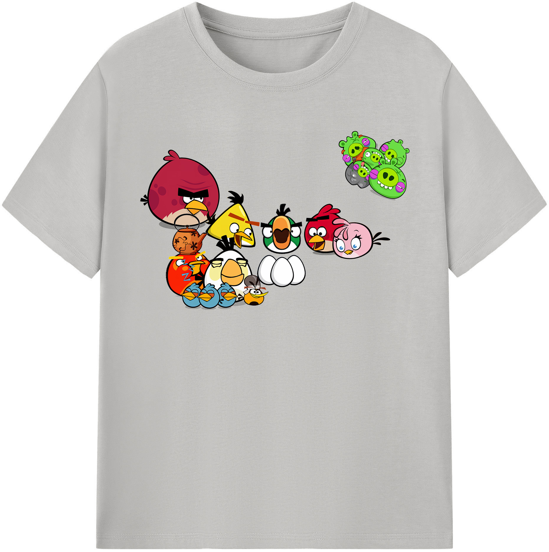 （画像用） Angry Birds アングリーバード 綿100％半袖Tシャツ（フロントプリント）