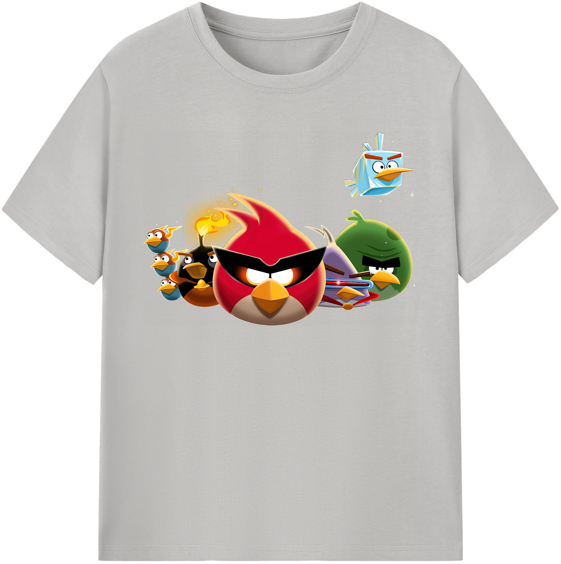 （画像用） Angry Birds アングリーバード 綿100％半袖Tシャツ（フロントプリント）