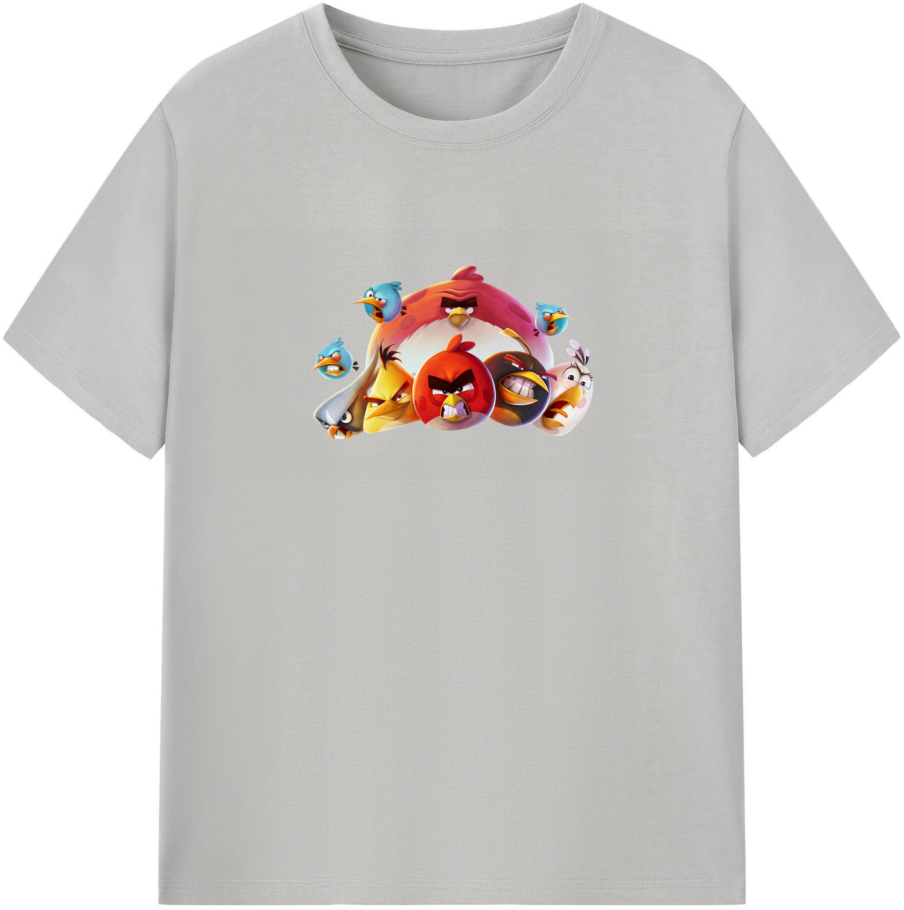 （画像用） Angry Birds アングリーバード 綿100％半袖Tシャツ（フロントプリント）