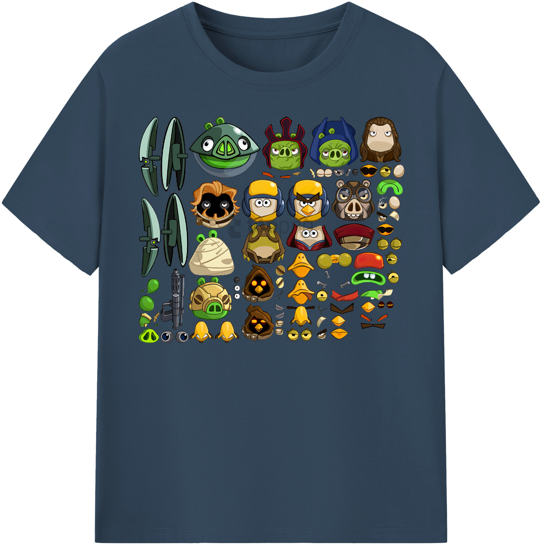 （画像用） Angry Birds アングリーバード 綿100％半袖Tシャツ（フロントプリント）
