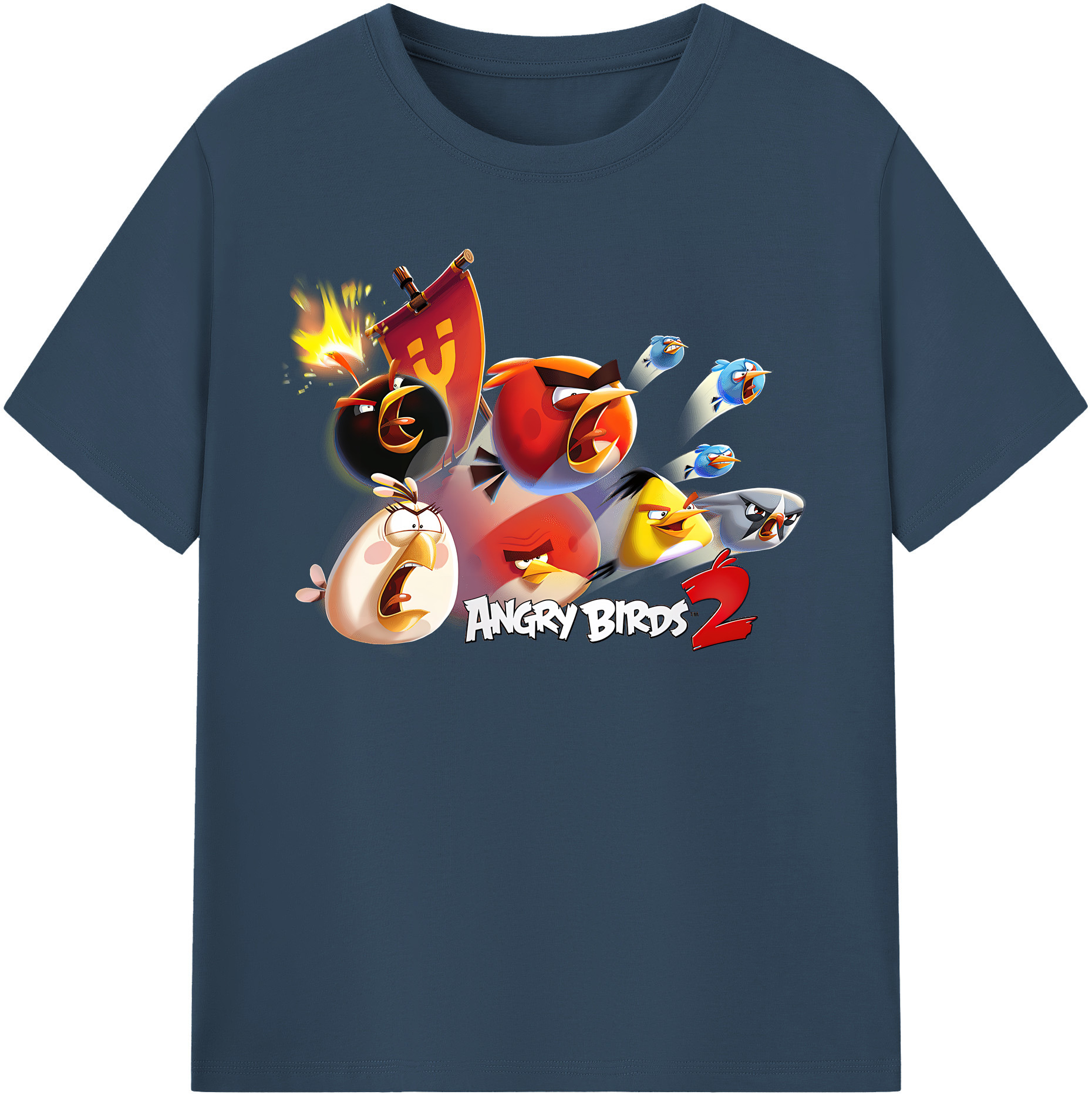 （画像用） Angry Birds アングリーバード 綿100％半袖Tシャツ（フロントプリント）