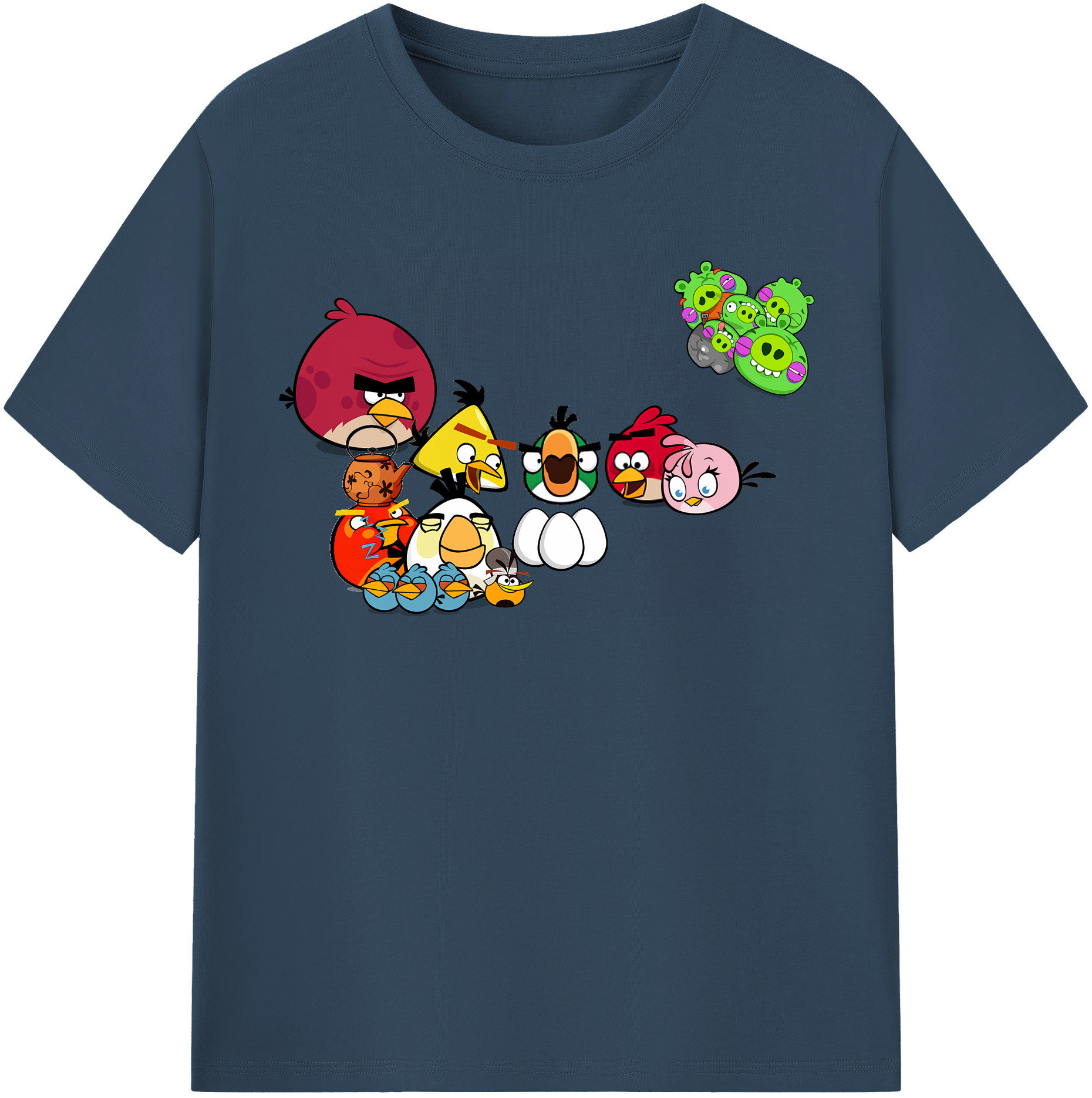 （画像用） Angry Birds アングリーバード 綿100％半袖Tシャツ（フロントプリント）