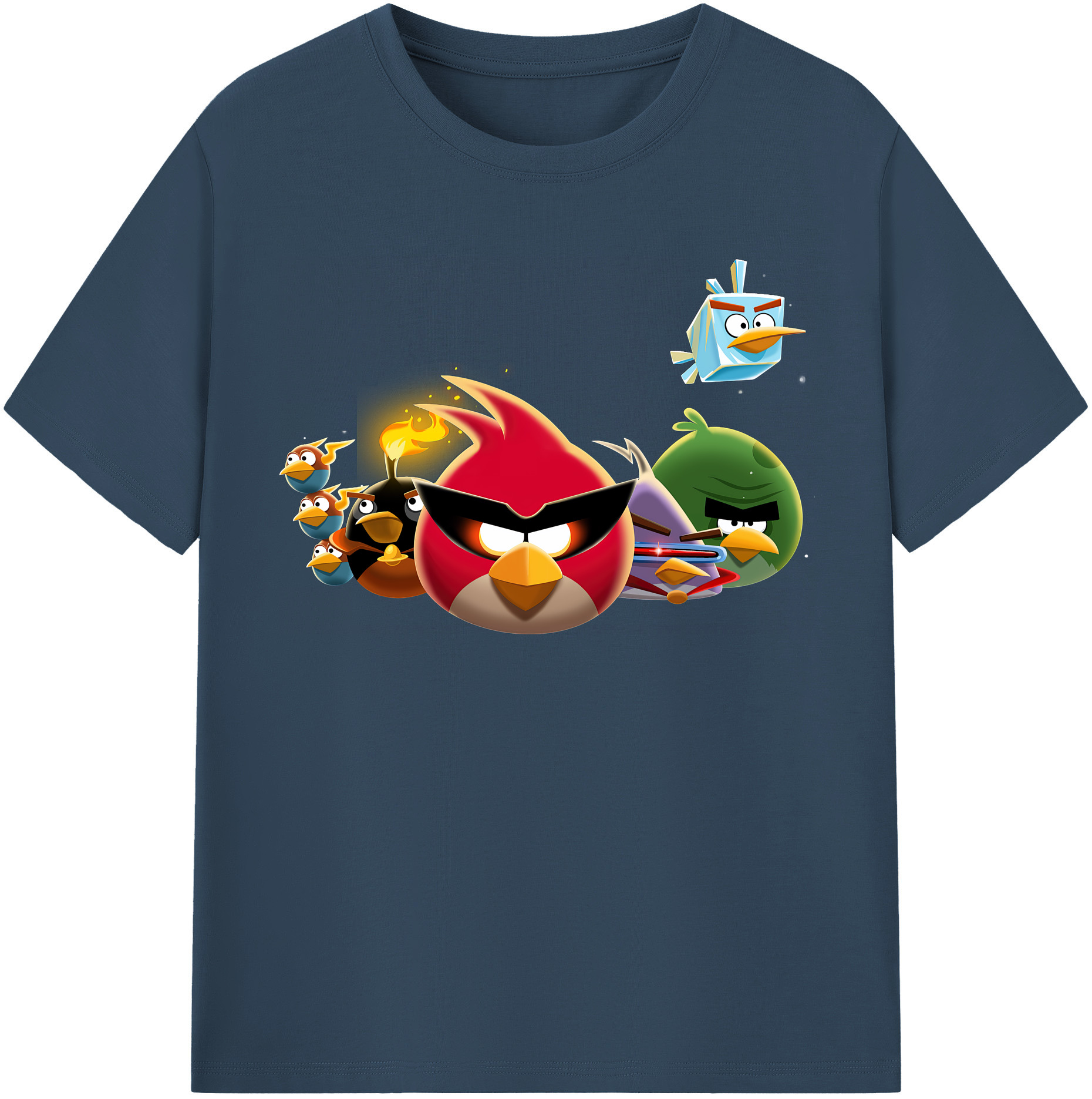 （画像用） Angry Birds アングリーバード 綿100％半袖Tシャツ（フロントプリント）