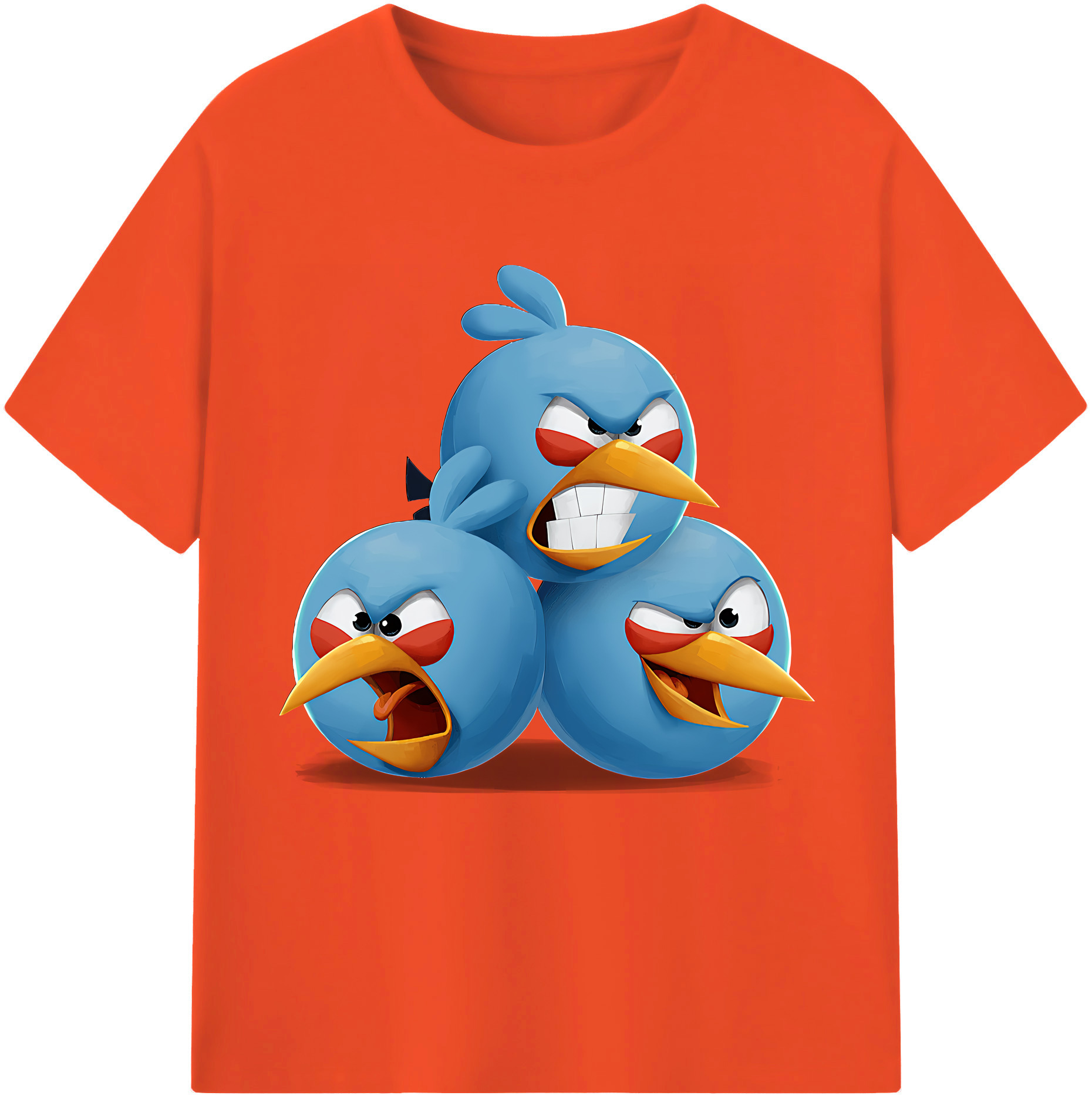 （画像用） Angry Birds アングリーバード 綿100％半袖Tシャツ（フロントプリント）