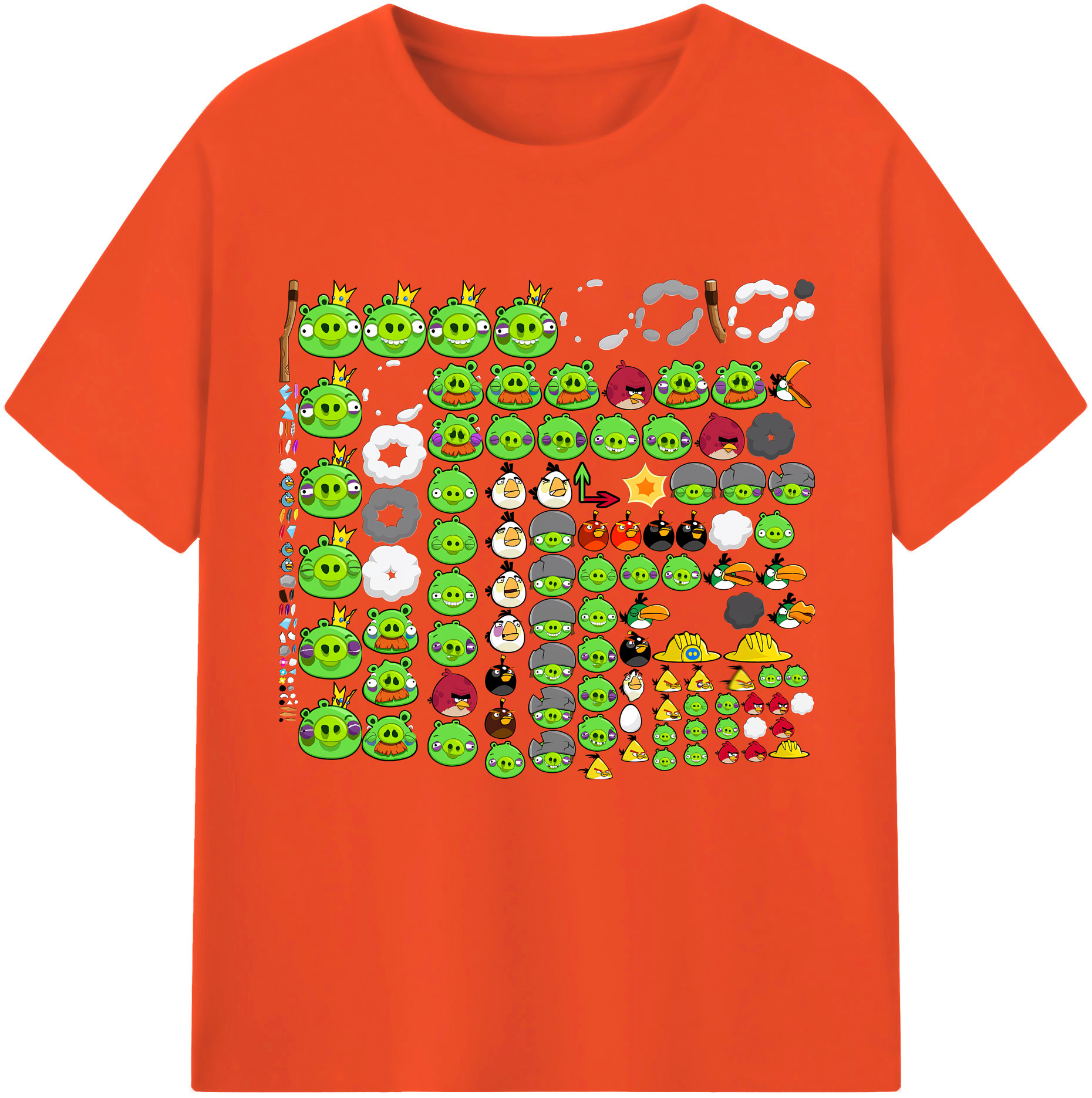 （画像用） Angry Birds アングリーバード 綿100％半袖Tシャツ（フロントプリント）