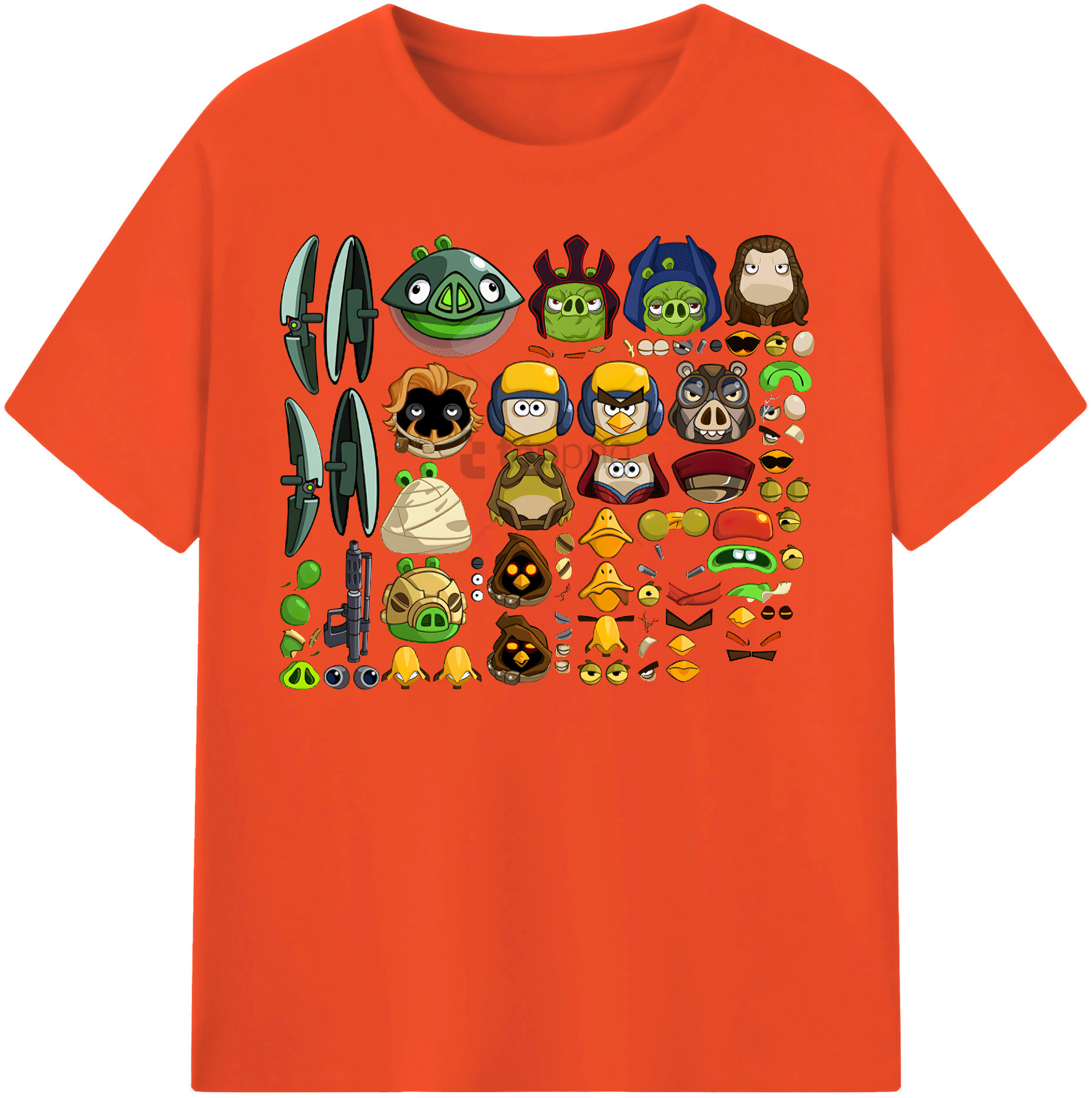 （画像用） Angry Birds アングリーバード 綿100％半袖Tシャツ（フロントプリント）