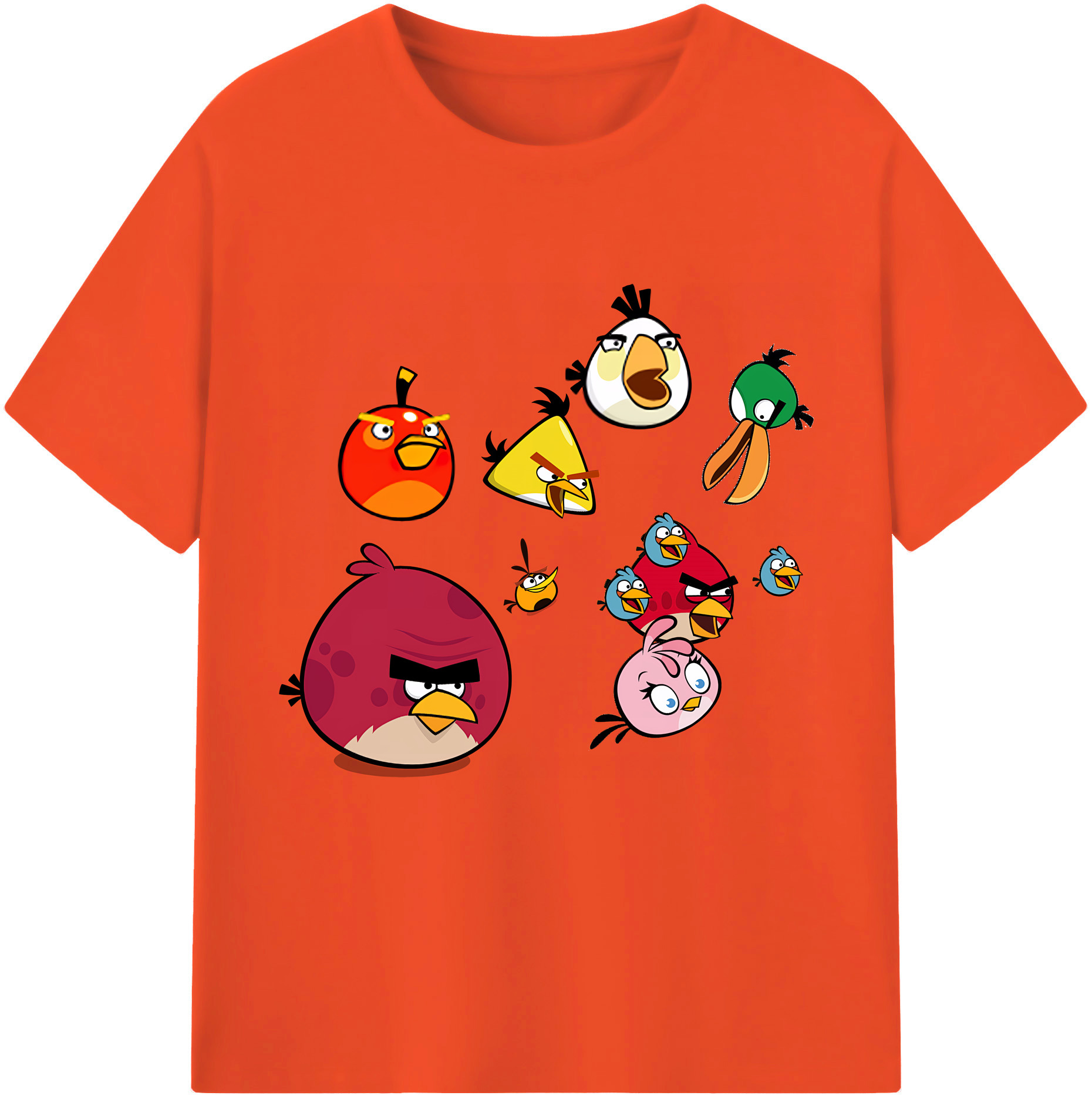 （画像用） Angry Birds アングリーバード 綿100％半袖Tシャツ（フロントプリント）