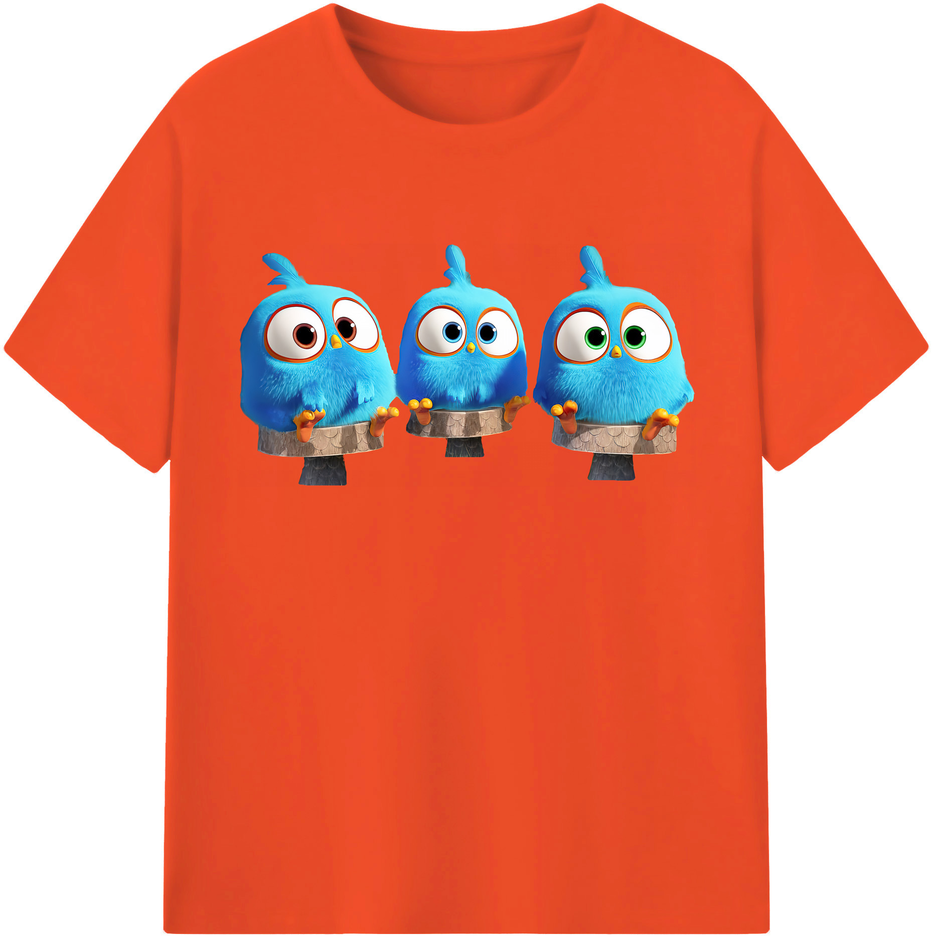 （画像用） Angry Birds アングリーバード 綿100％半袖Tシャツ（フロントプリント）
