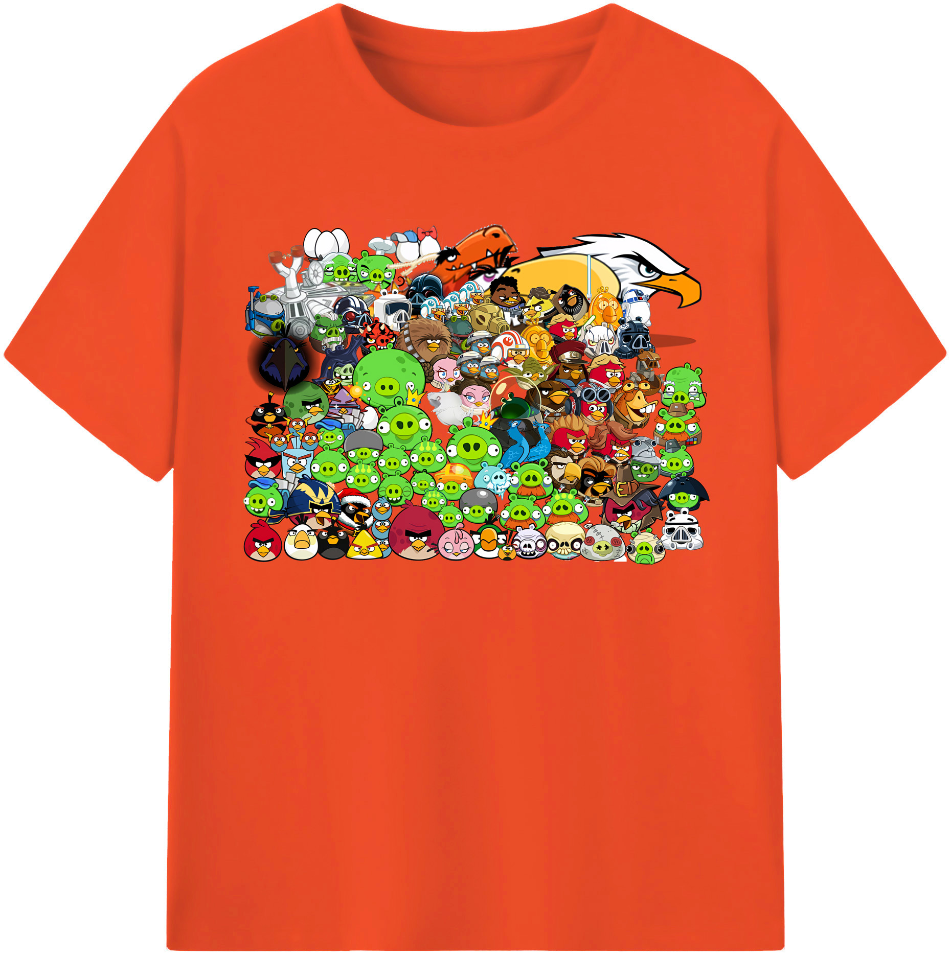 （画像用） Angry Birds アングリーバード 綿100％半袖Tシャツ（フロントプリント）