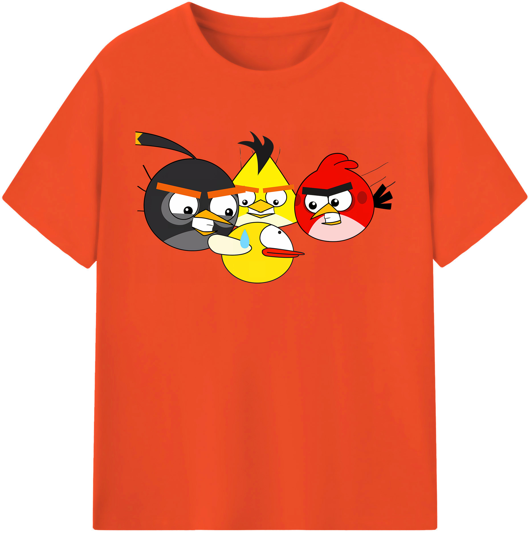 （画像用） Angry Birds アングリーバード 綿100％半袖Tシャツ（フロントプリント）