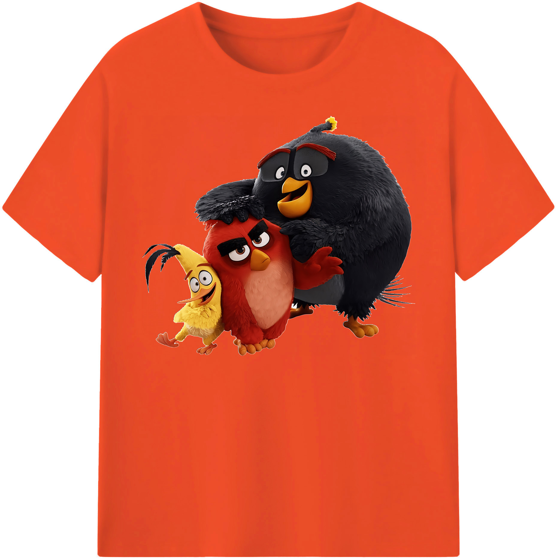 （画像用） Angry Birds アングリーバード 綿100％半袖Tシャツ（フロントプリント）